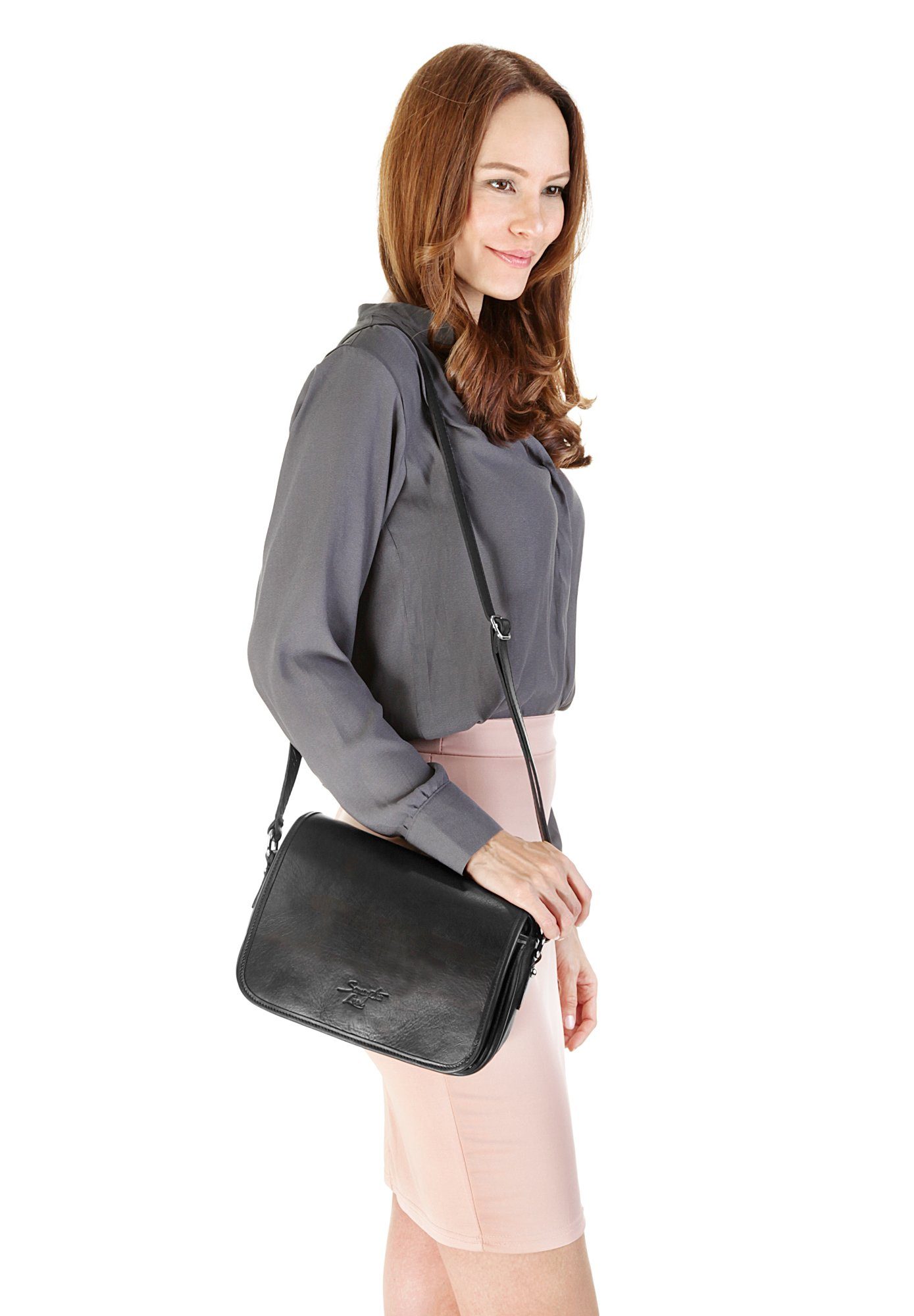 Samantha Look Schoudertas echt leer, made in italy