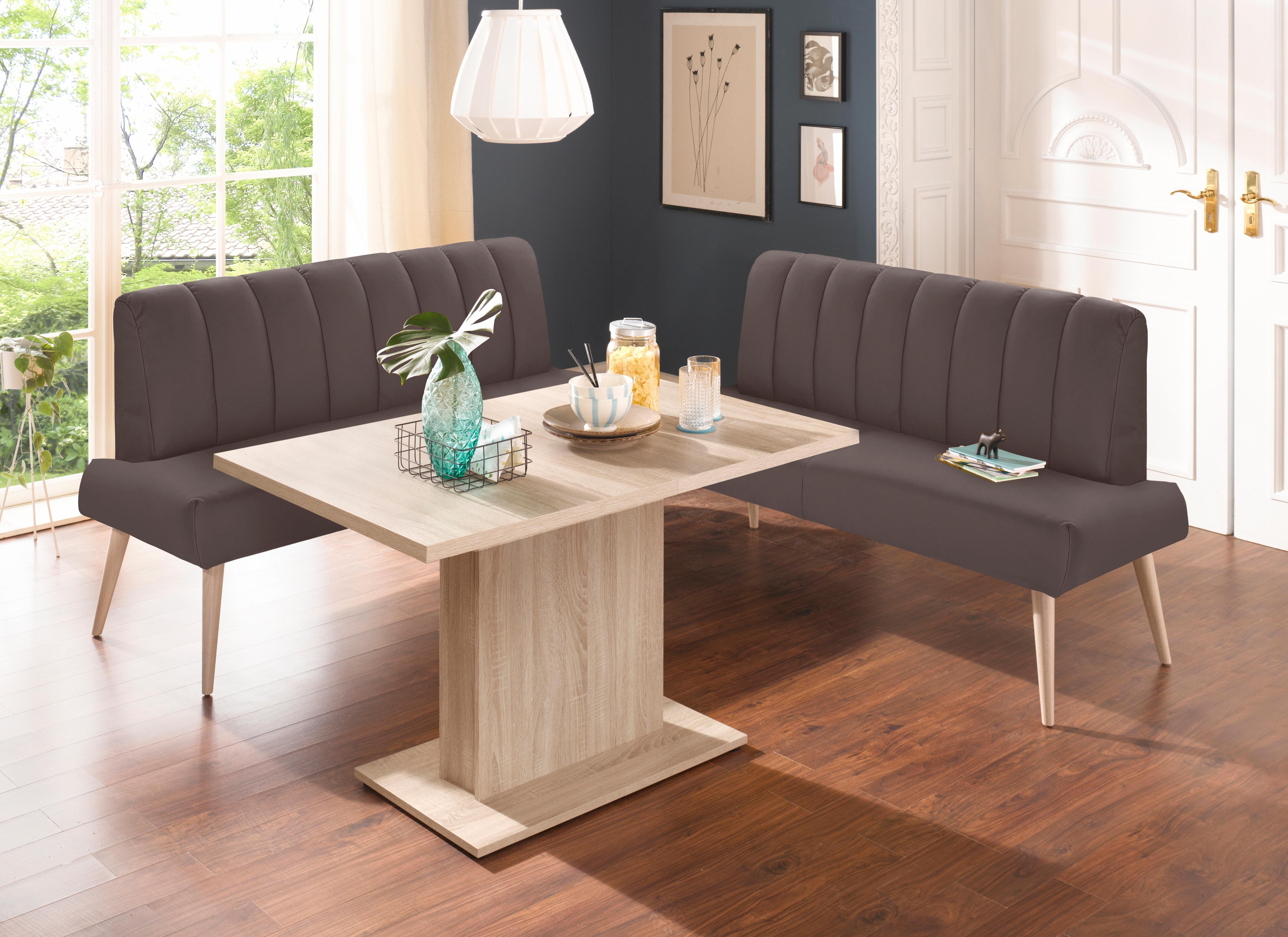 exxpo - sofa fashion Zitbank Costa, moderne rugstikking, comfortabel en elegant, hoge houten voet