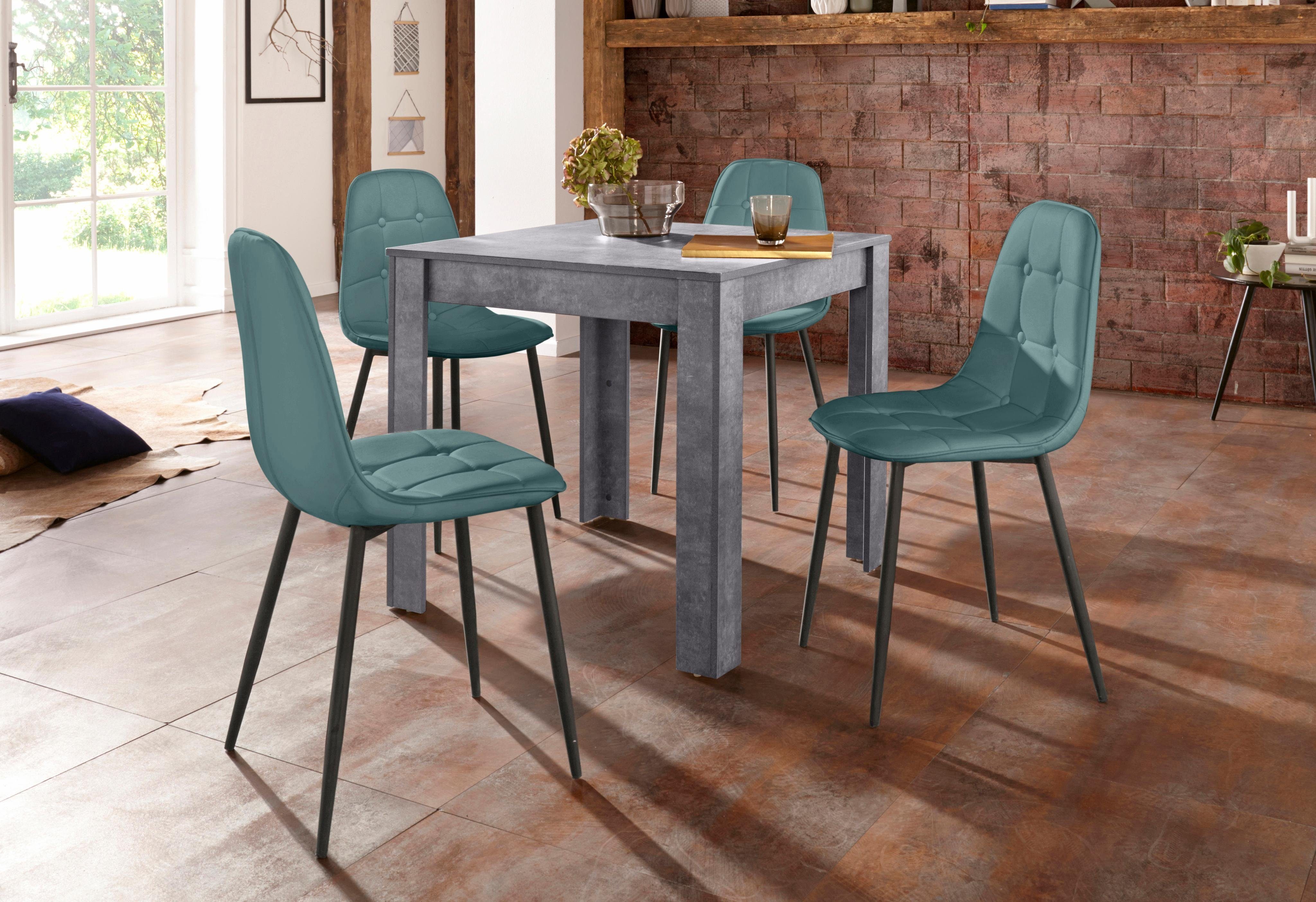 INOSIGN Eethoek met eettafel 80 cm breed (set, 5-delig) eethoeken blauw