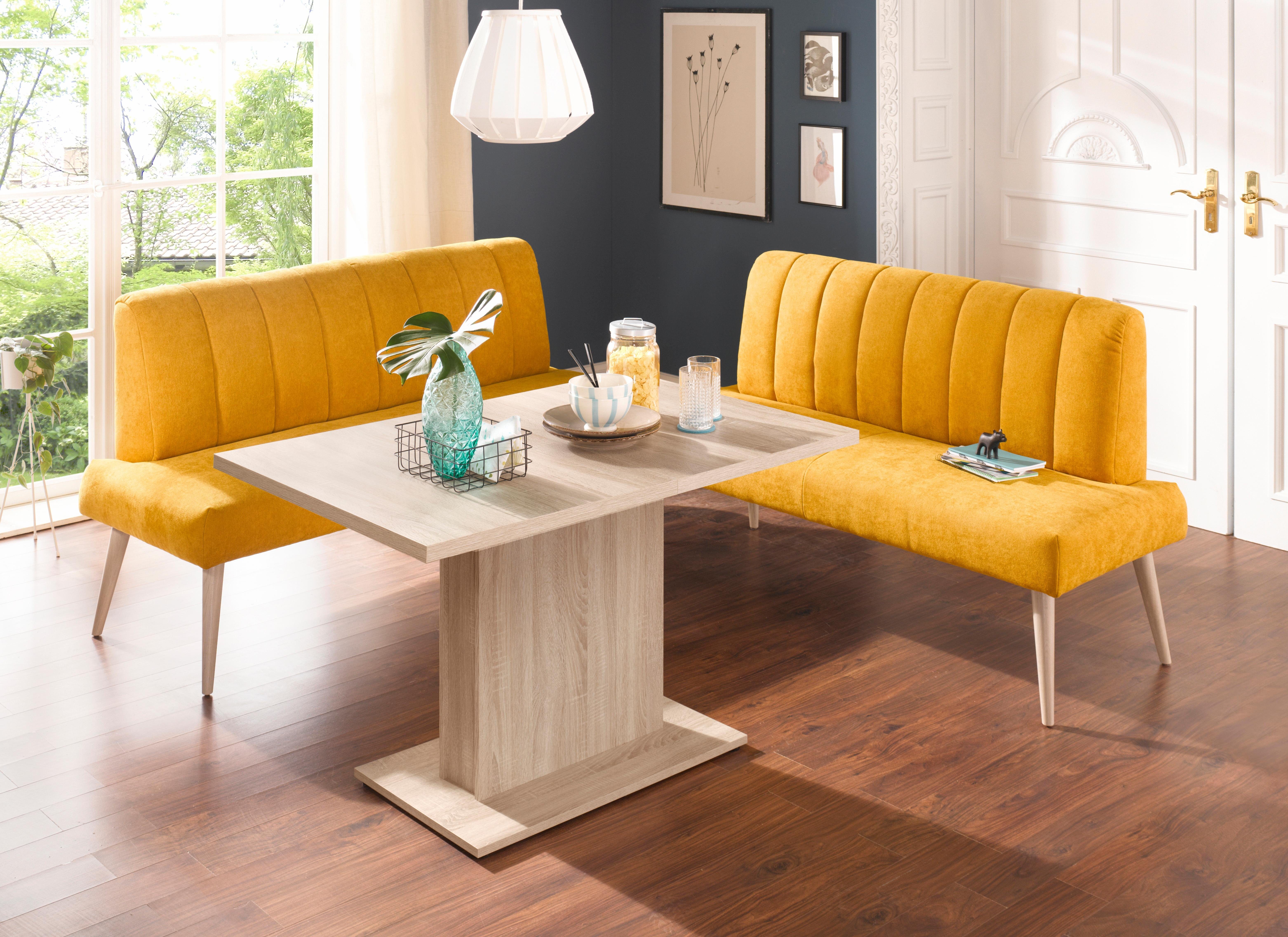 exxpo - sofa fashion Zitbank Costa, moderne rugstikking, comfortabel en elegant, hoge houten voet