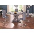 inosign eethoek met 4 stoelen en tafel in cement-look (set, 5-delig) bruin
