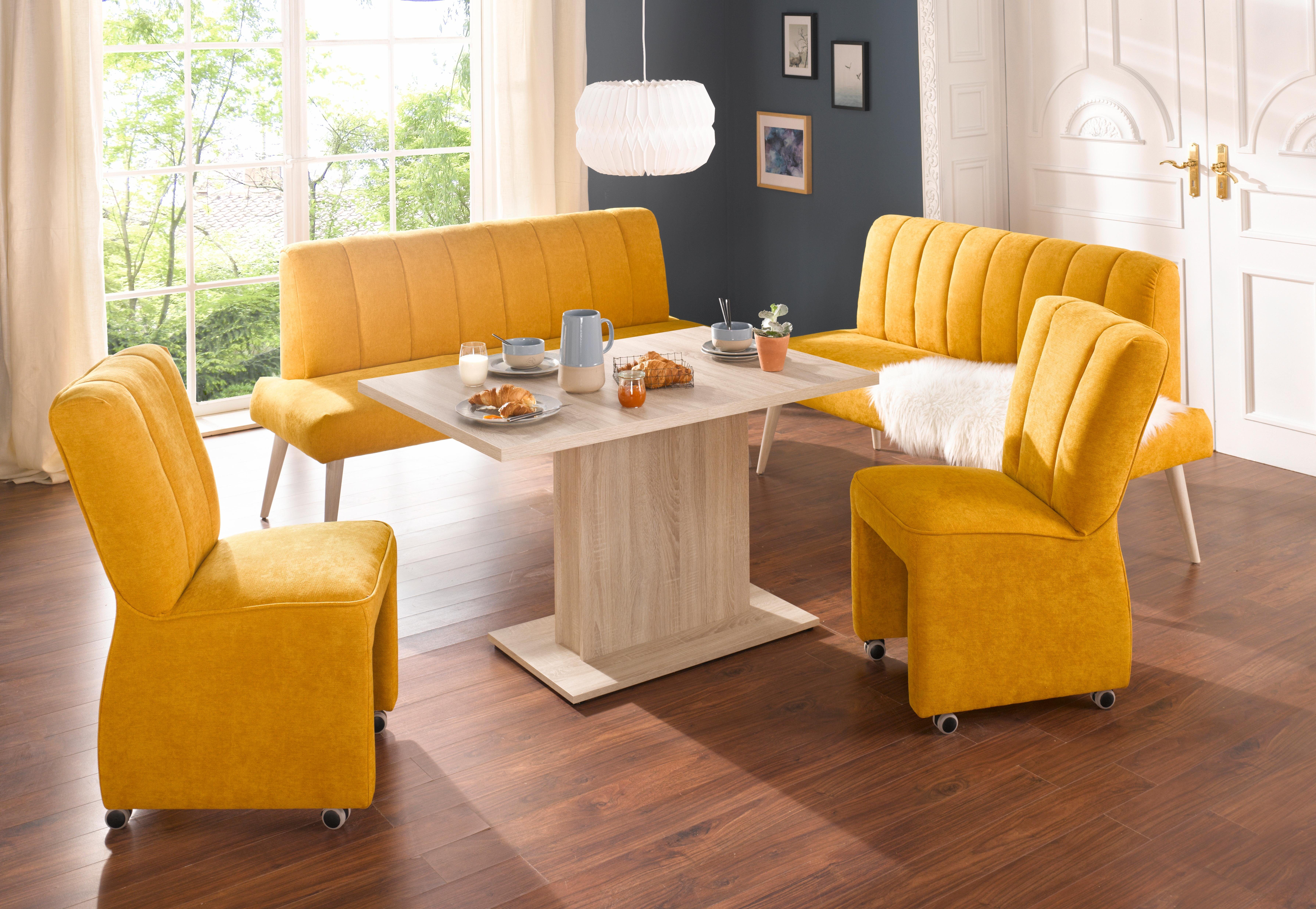 exxpo - sofa fashion Zitbank Costa, moderne rugstikking, comfortabel en elegant, hoge houten voet