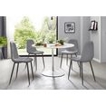 my home eethoek met ronde tafel in hoogglans-wit (set, 5-delig) grijs