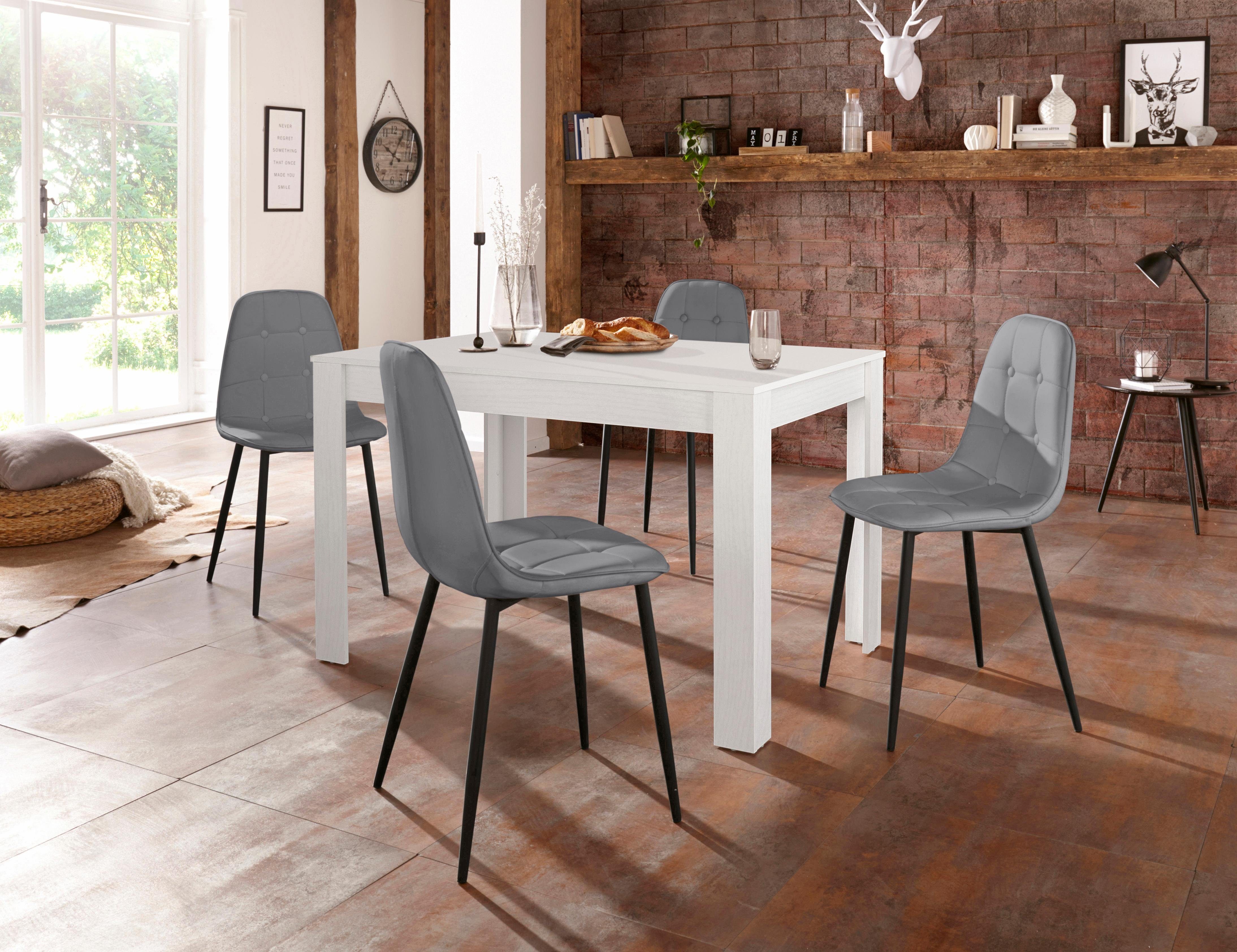 INOSIGN Eethoek met eettafel 120 cm breed (set, 5-delig) eethoeken grijs
