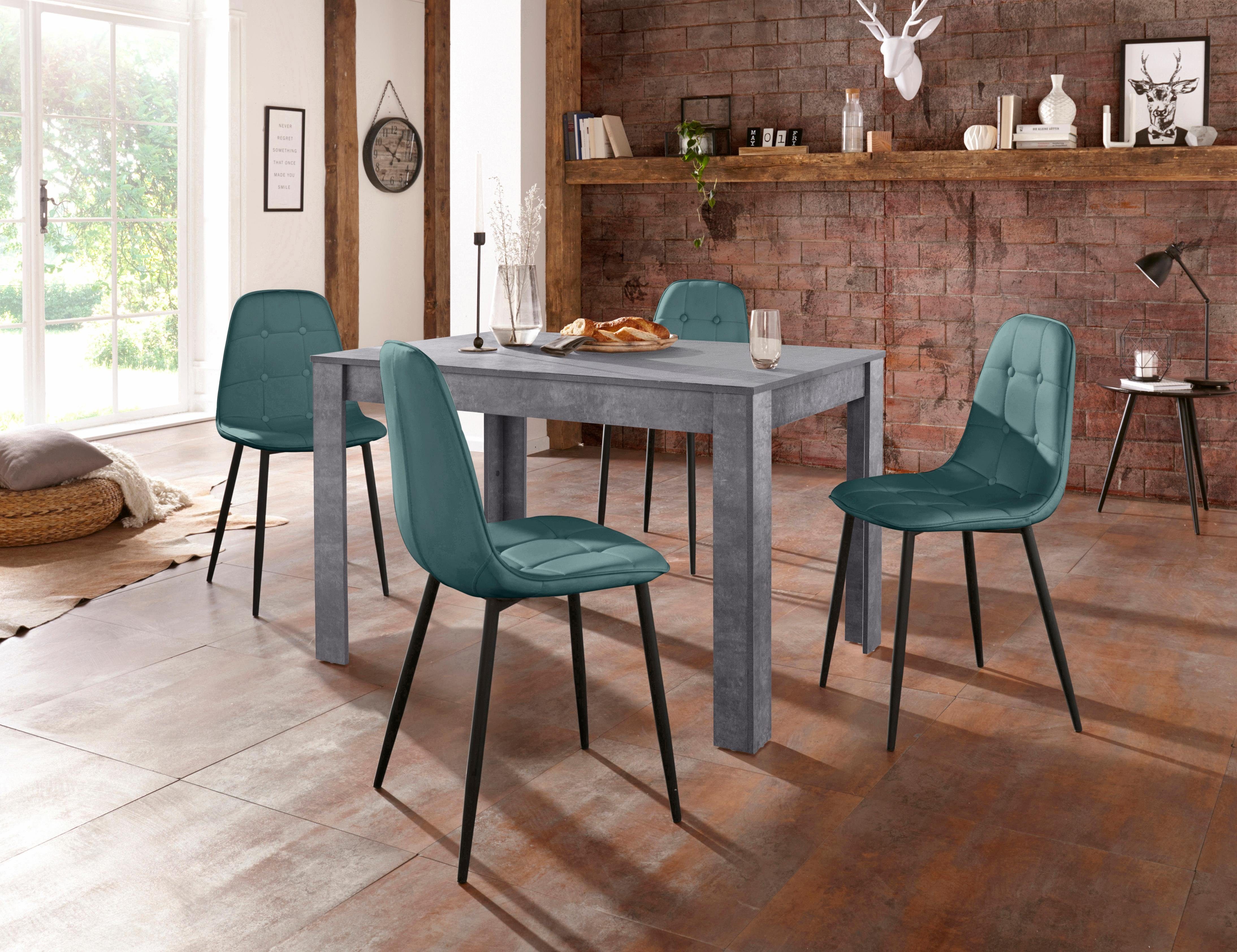 INOSIGN Eethoek met eettafel 120 cm breed (set, 5-delig) eethoeken blauw