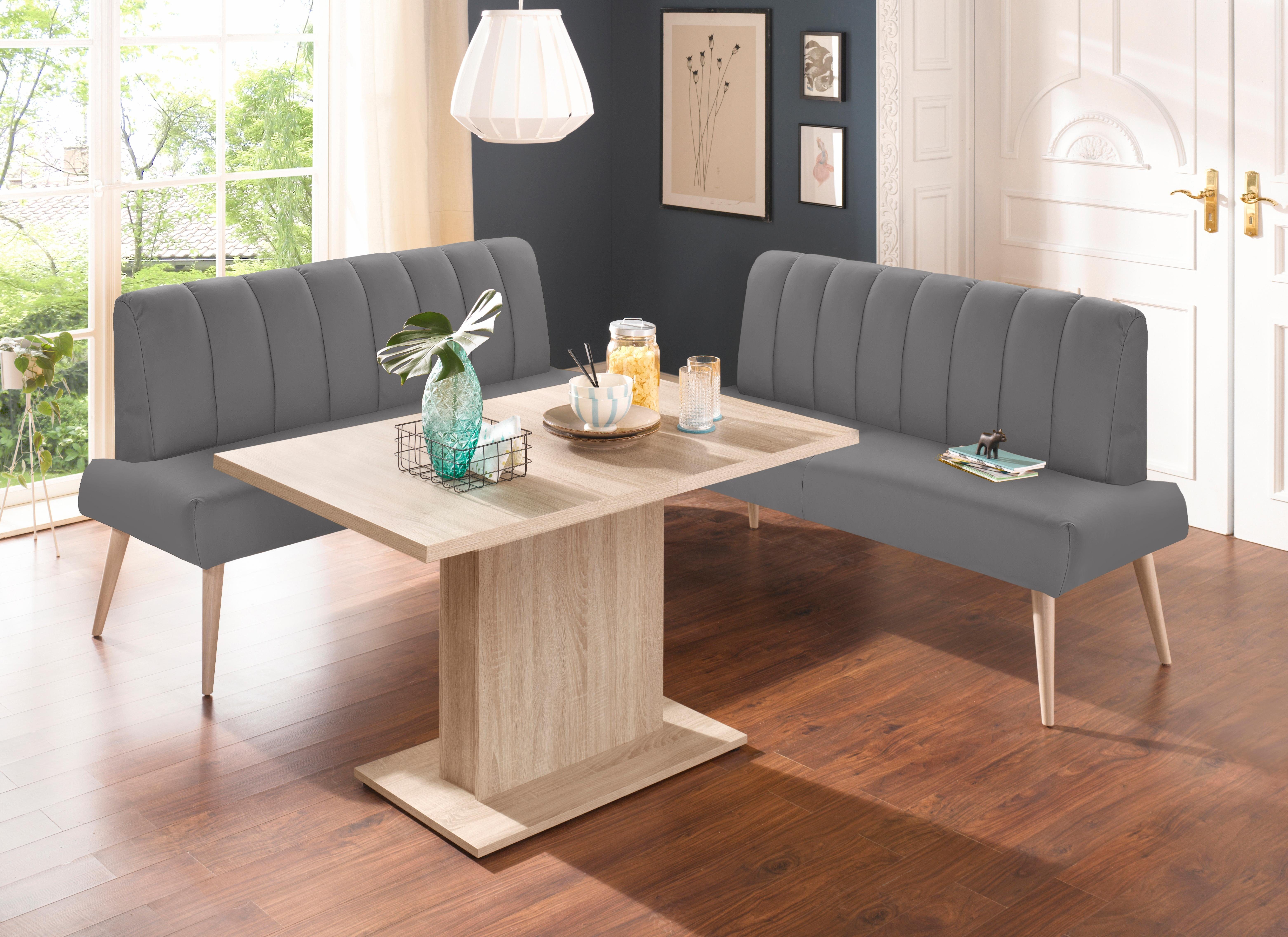 exxpo - sofa fashion Zitbank Costa, moderne rugstikking, comfortabel en elegant, hoge houten voet
