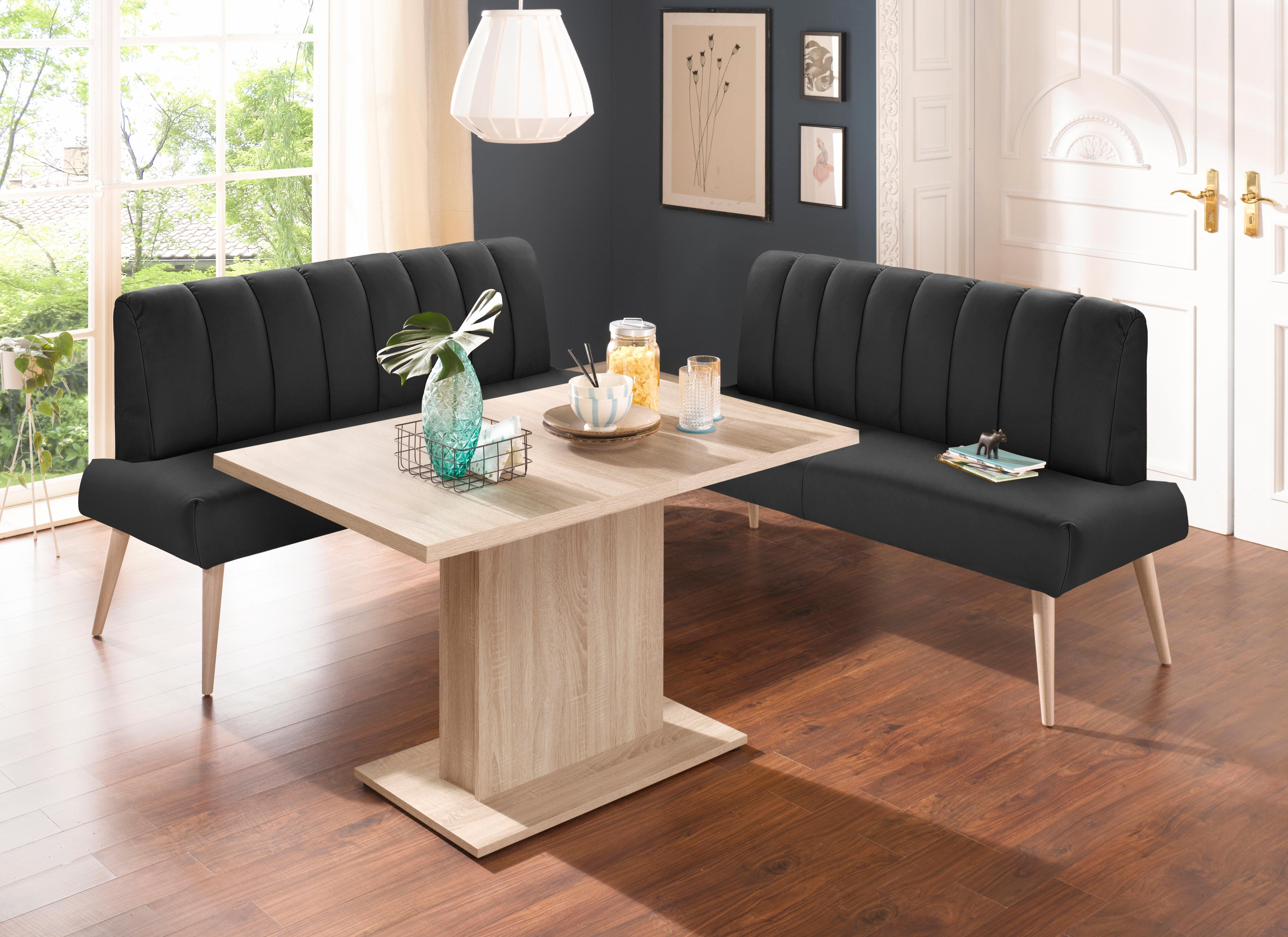 exxpo - sofa fashion Zitbank Costa, moderne rugstikking, comfortabel en elegant, hoge houten voet