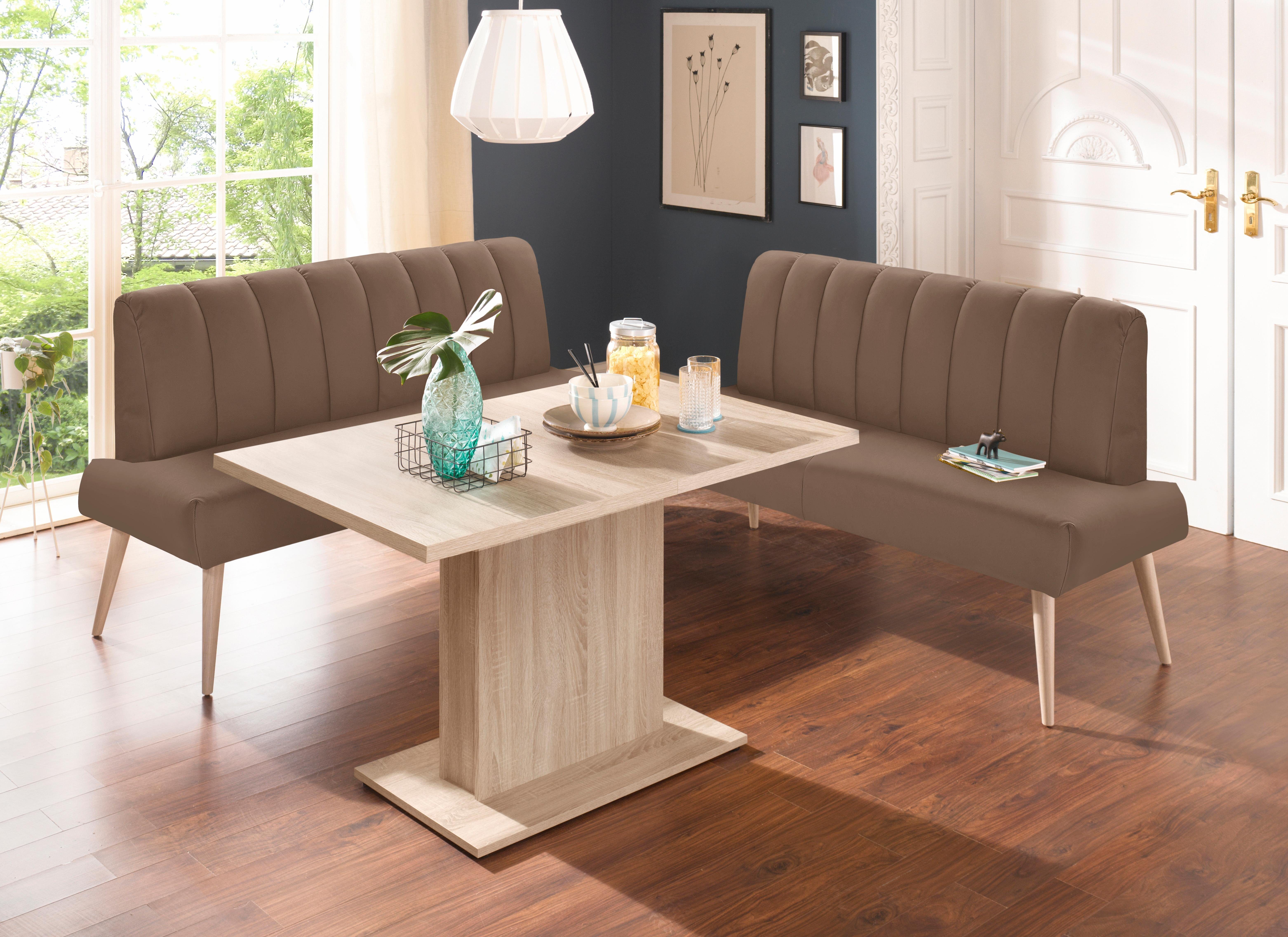 exxpo - sofa fashion Zitbank Costa, moderne rugstikking, comfortabel en elegant, hoge houten voet