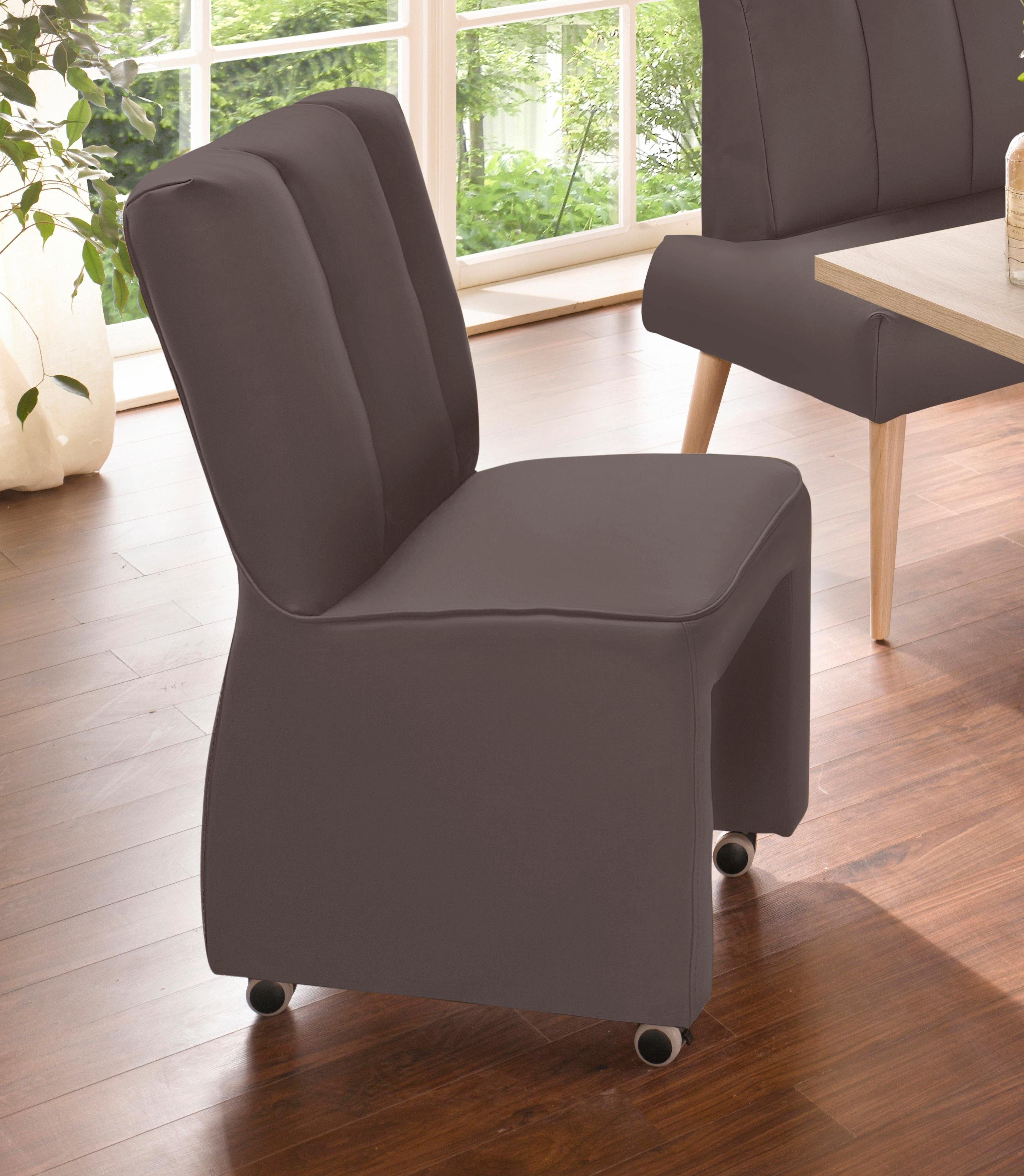exxpo - sofa fashion Fauteuil Costa, loungestoel, hoge rugleuningstoel, op wielen, comfortabele zithoogte 53cm