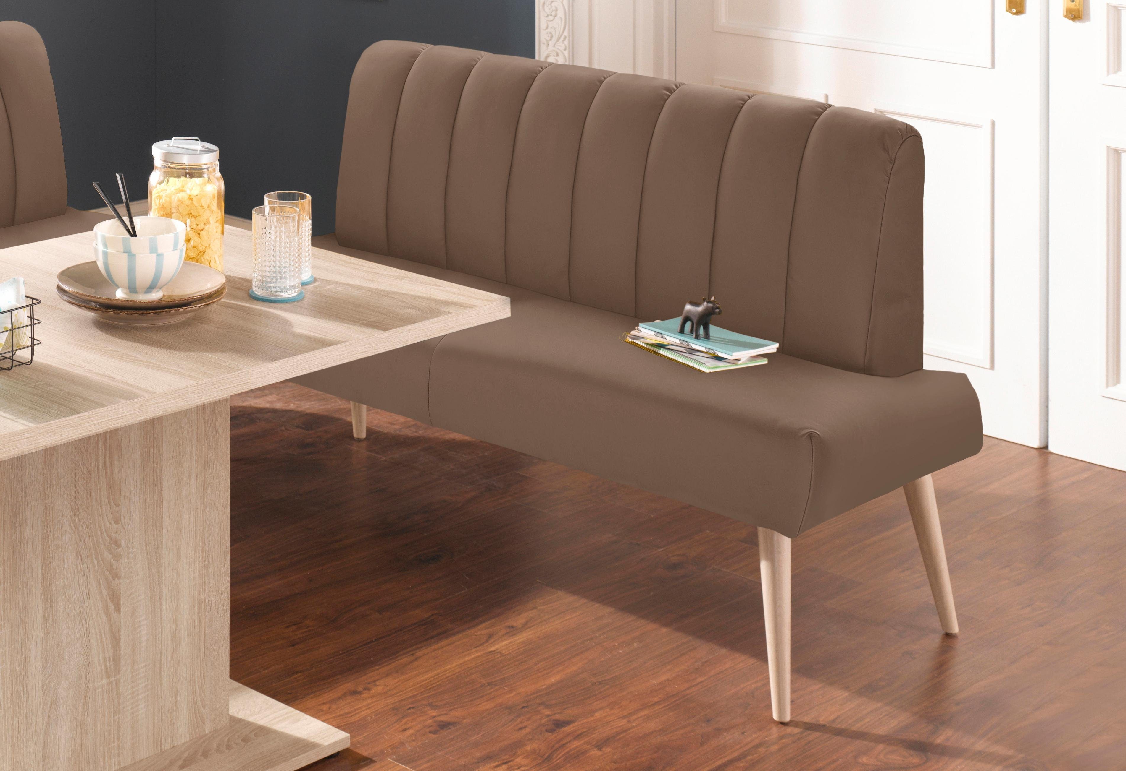 exxpo - sofa fashion Zitbank Costa, moderne rugstikking, comfortabel en elegant, hoge houten voet