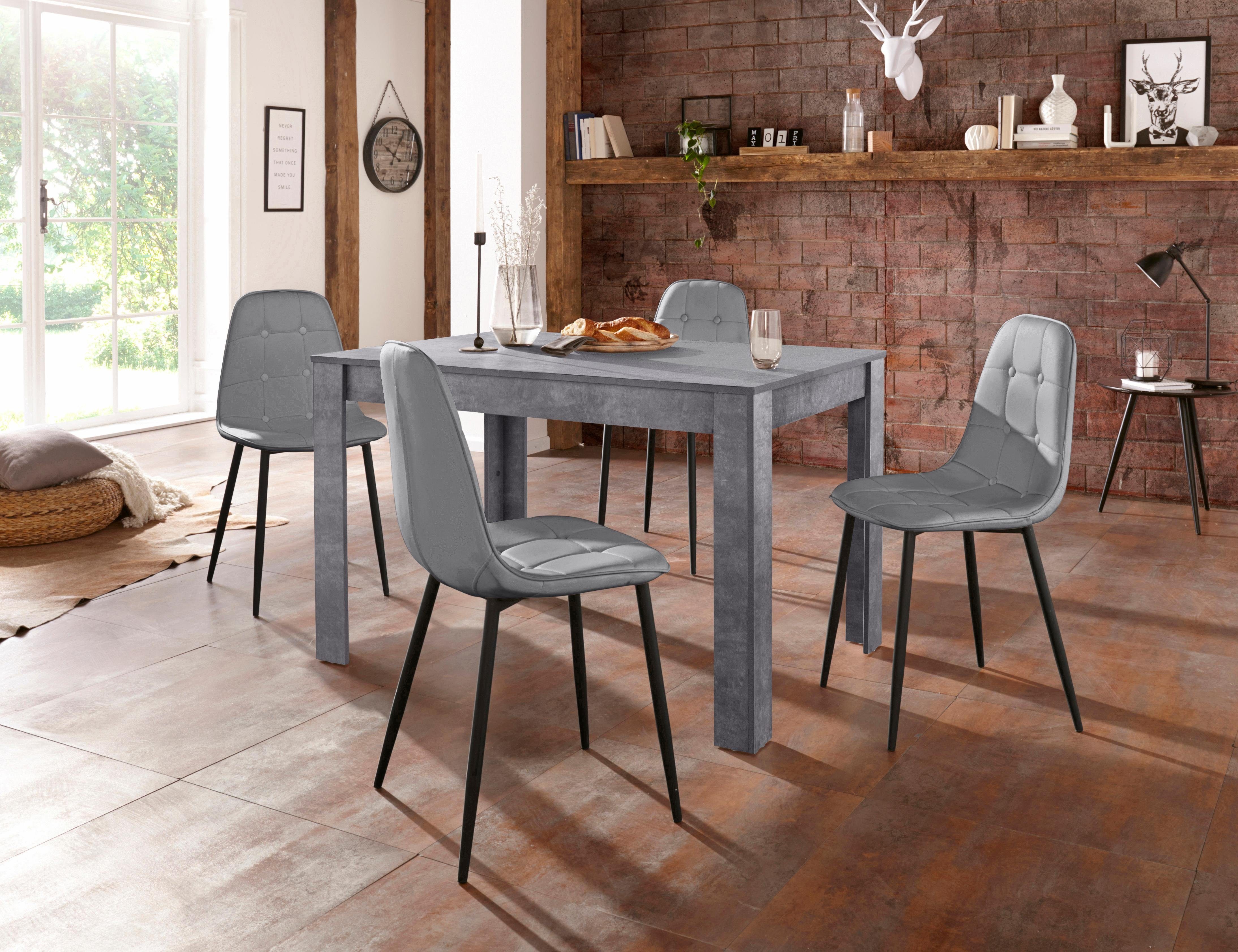 INOSIGN Eethoek met eettafel 120 cm breed (set, 5-delig) eethoeken grijs