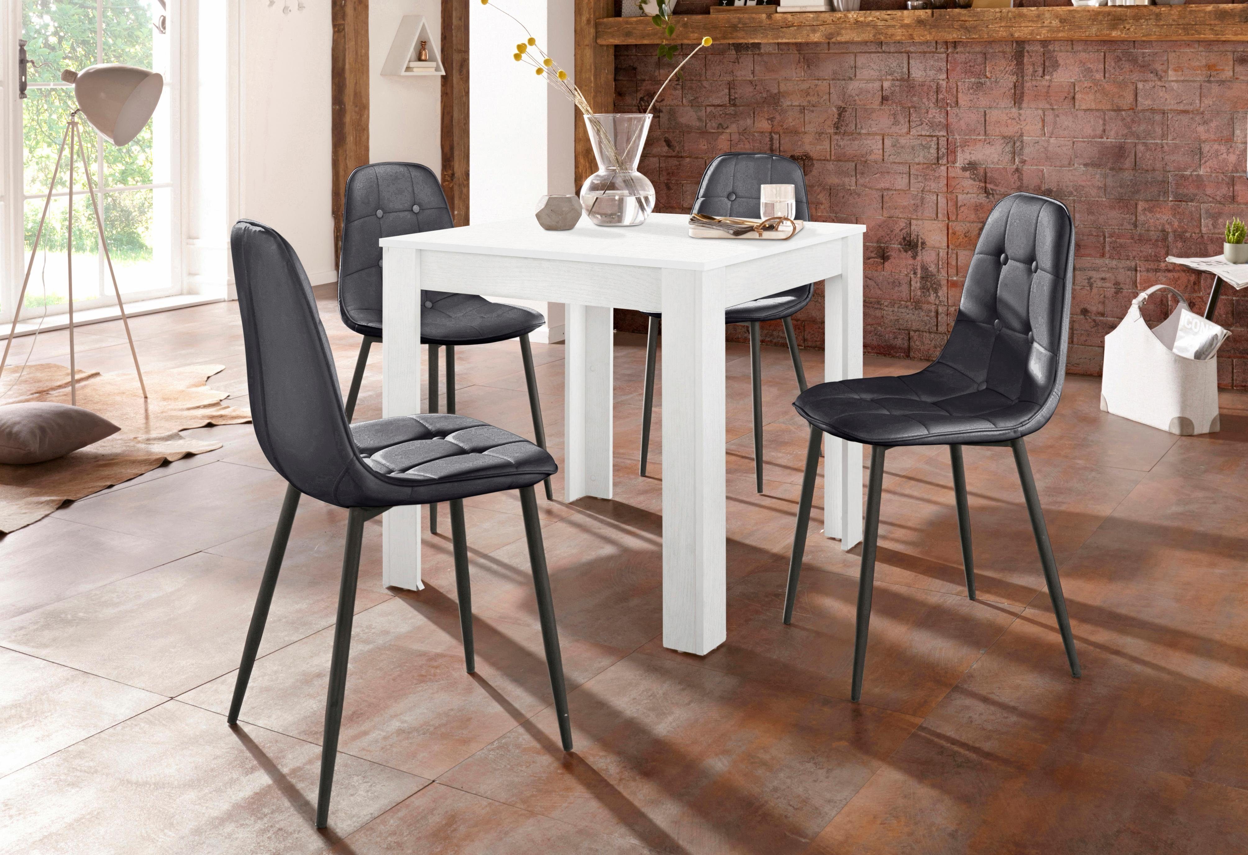 INOSIGN Eethoek met eettafel 80 cm breed (set, 5-delig) eethoeken zwart
