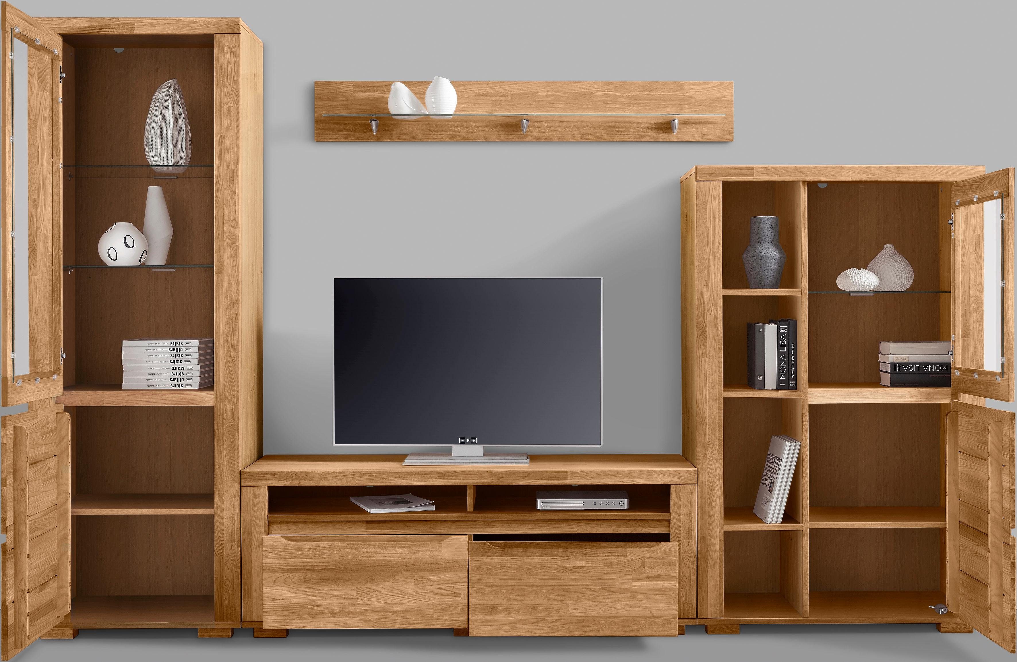 Home affaire Wandmeubel Denis gedeeltelijk massief hout (set, 4-delig)
