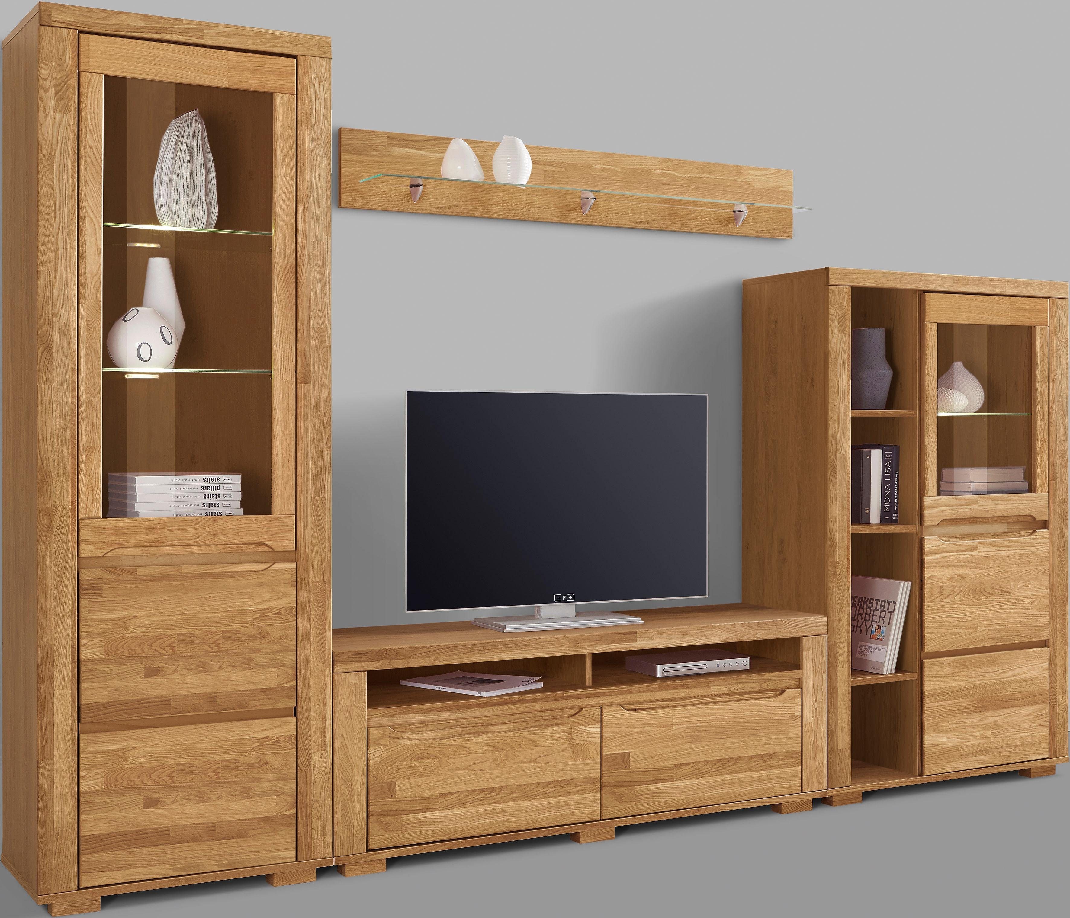 Home affaire Wandmeubel Denis gedeeltelijk massief hout (set, 4-delig)