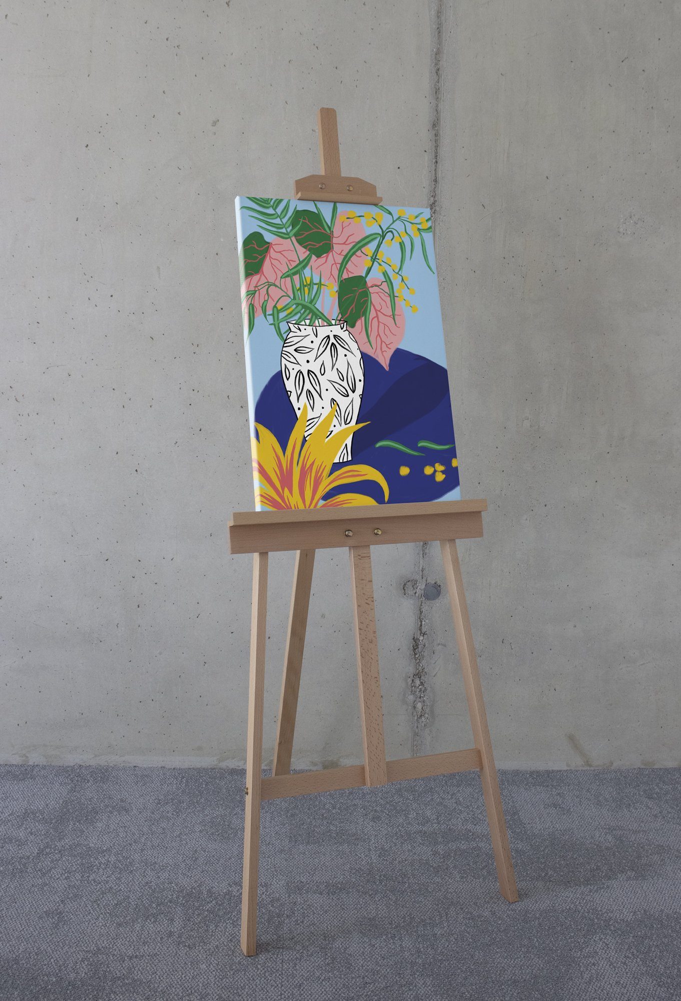 Komar Artprint op linnen Funky Vase - Afmeting 40 x 60 cm (1 stuk)