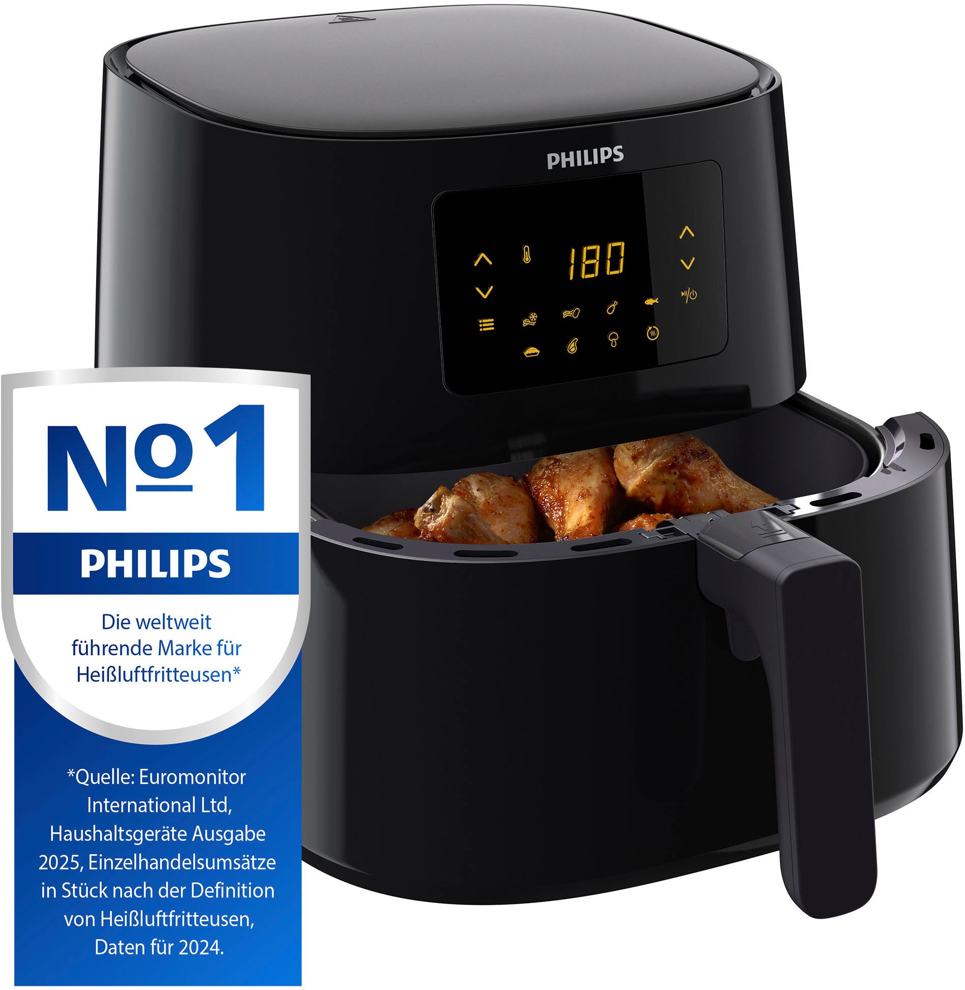 Philips Airfryer XL HD9270/93 6,2l met 7 voorgeprogrammeerde instellingen en warmhoudfunctie, extra bakplaat