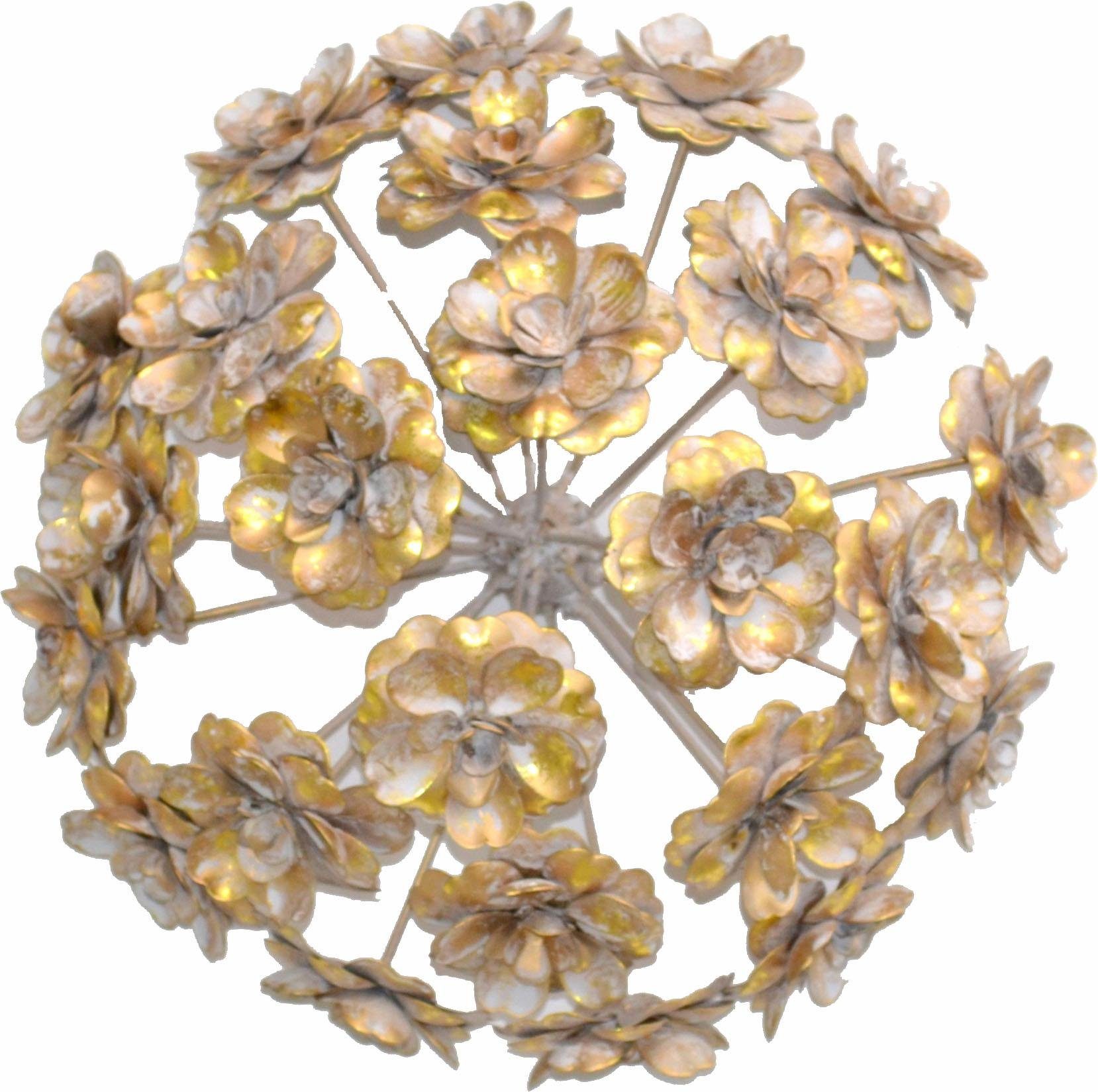 HOFMANN LIVING AND MORE Sierobject voor aan de wand Wanddecoratie van metaal, rond, motief bloemen