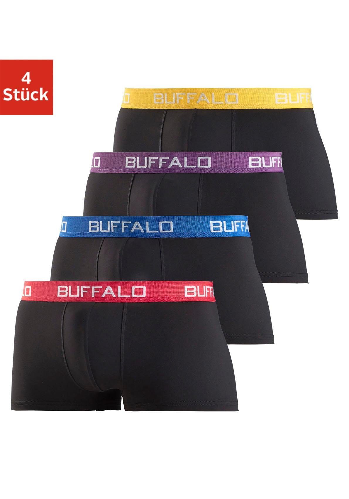 Buffalo Hipster strak zittende boxershorts met contrastband van katoenmix (set, 4 stuks)