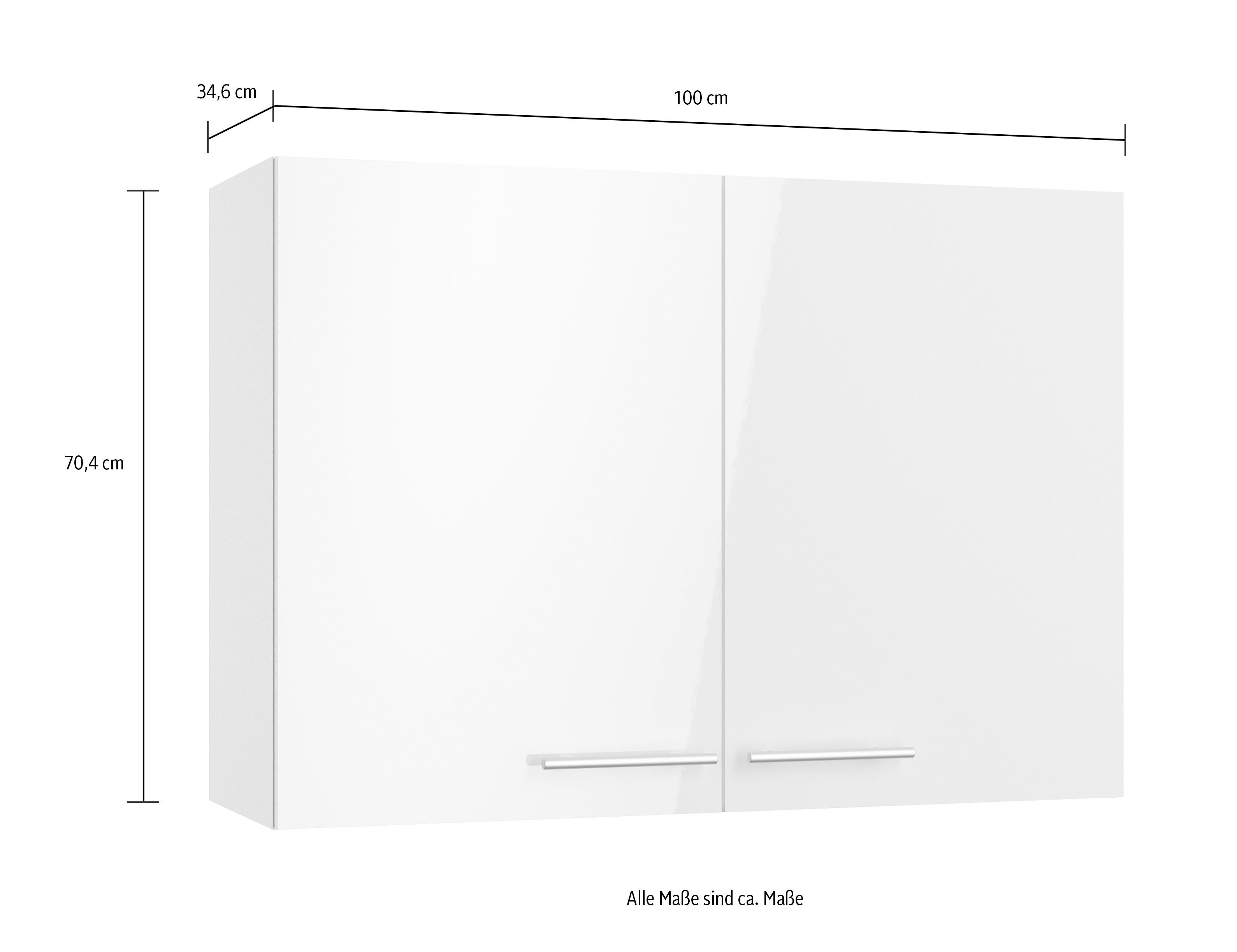 OPTIFIT Hangend kastje Lilly Breedte 100 cm, 2 deuren, 4 planken