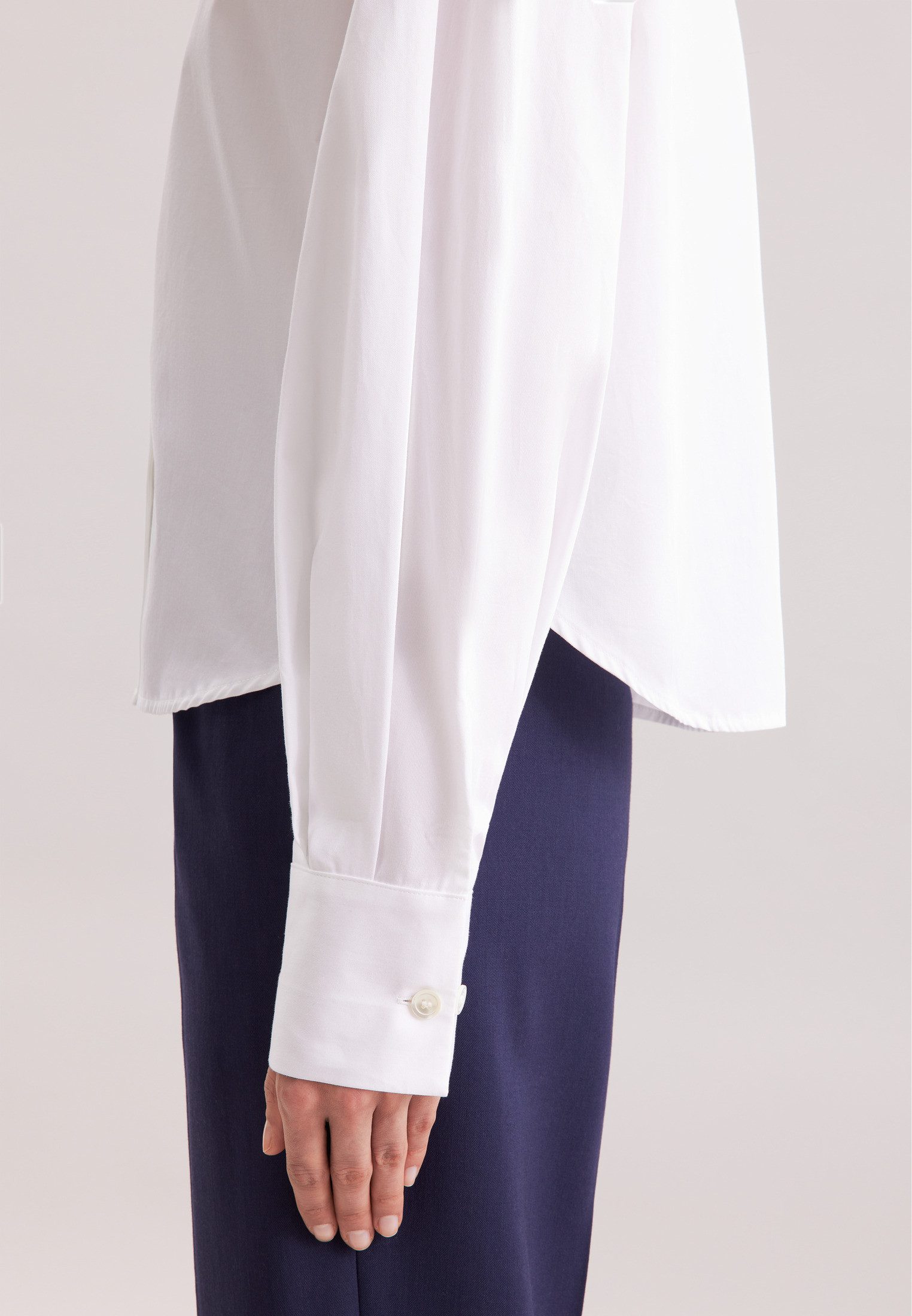 seidensticker Klassieke blouse Zwarte roos 1/1 ronde hals uni