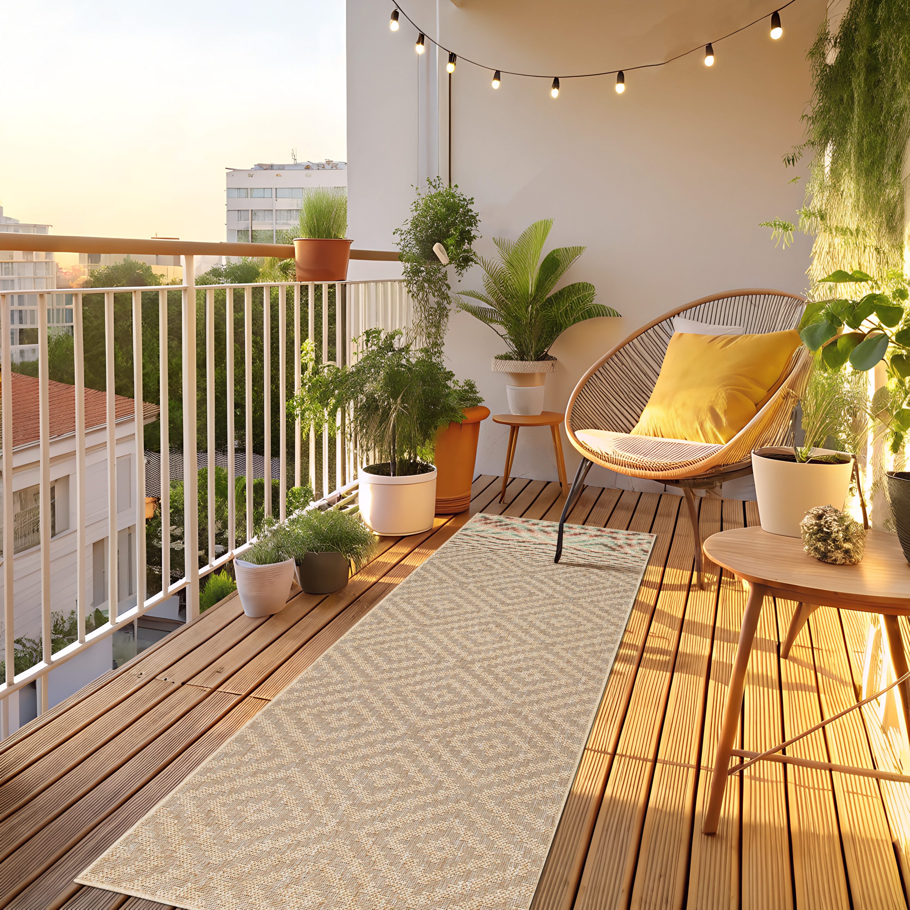 my home Vloerkleed Cordoba is ook als loper verkrijgbaar Geschikt voor binnen en buiten, sisal-look, weerbestendig & uv-bestendig, boho