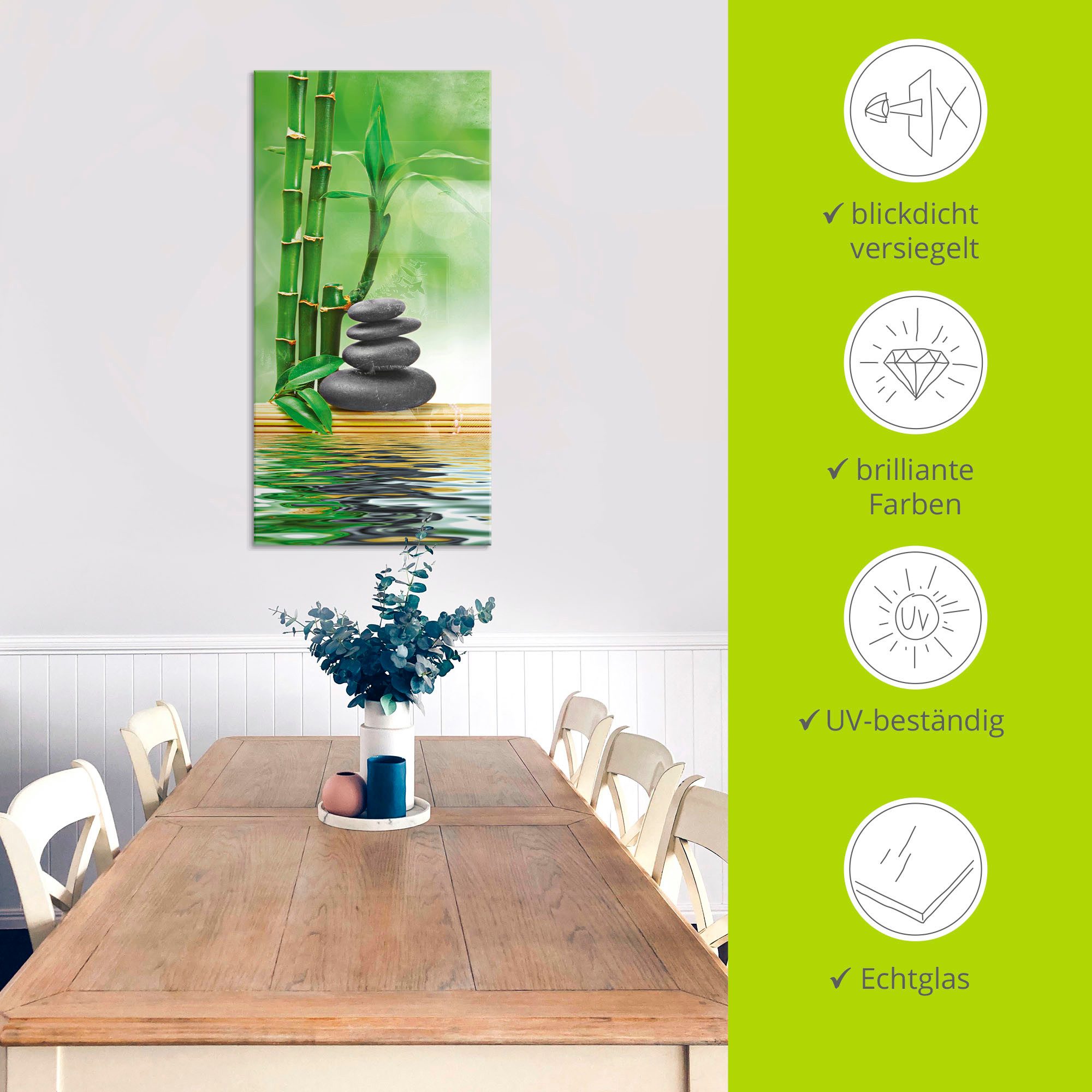 Artland Print op glas Spa concept zen basaltstenen