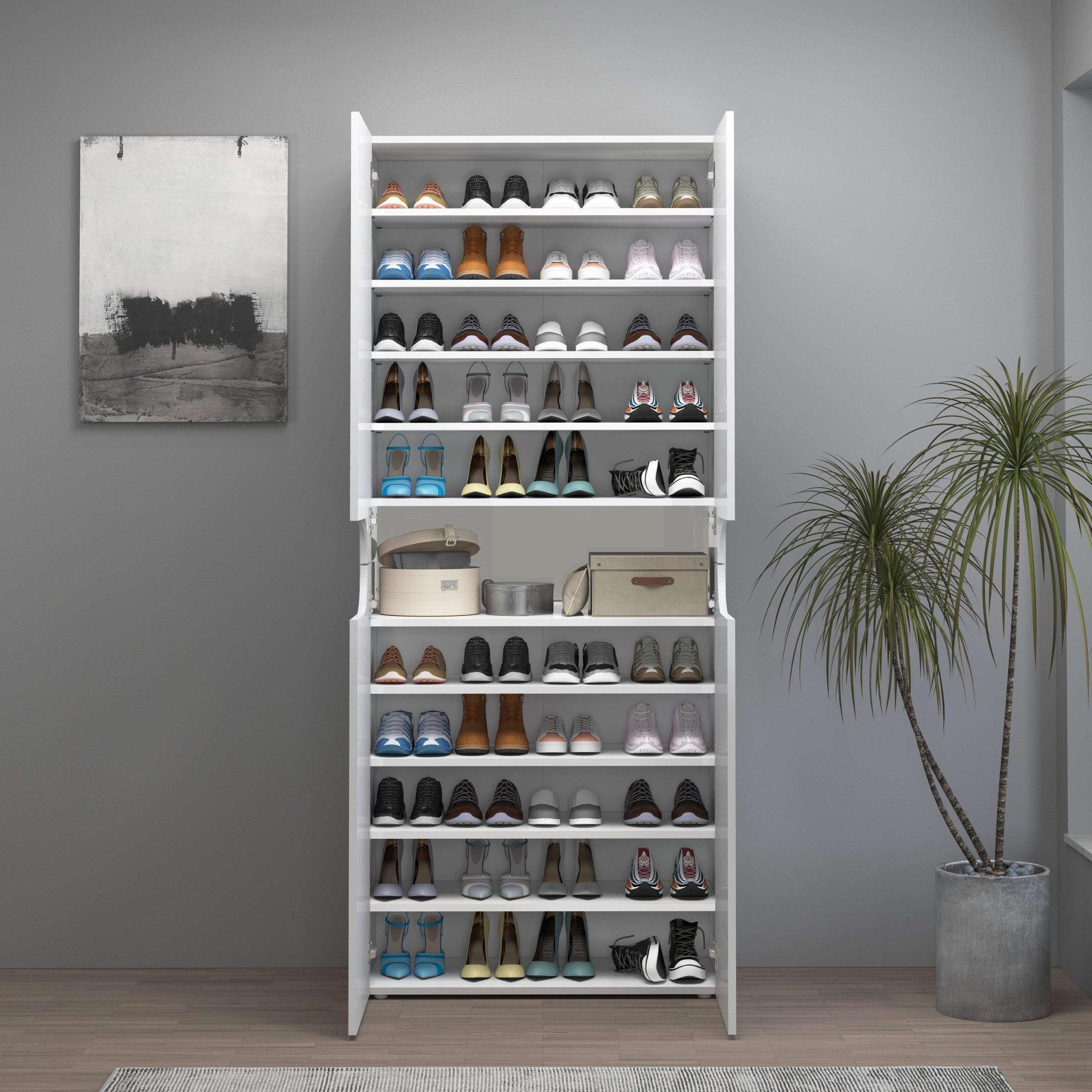 INOSIGN Schoenenkast Real, schoenenkast, schoenencommode, schoenenrek, breedte 80 cm, hoogte 190 cm