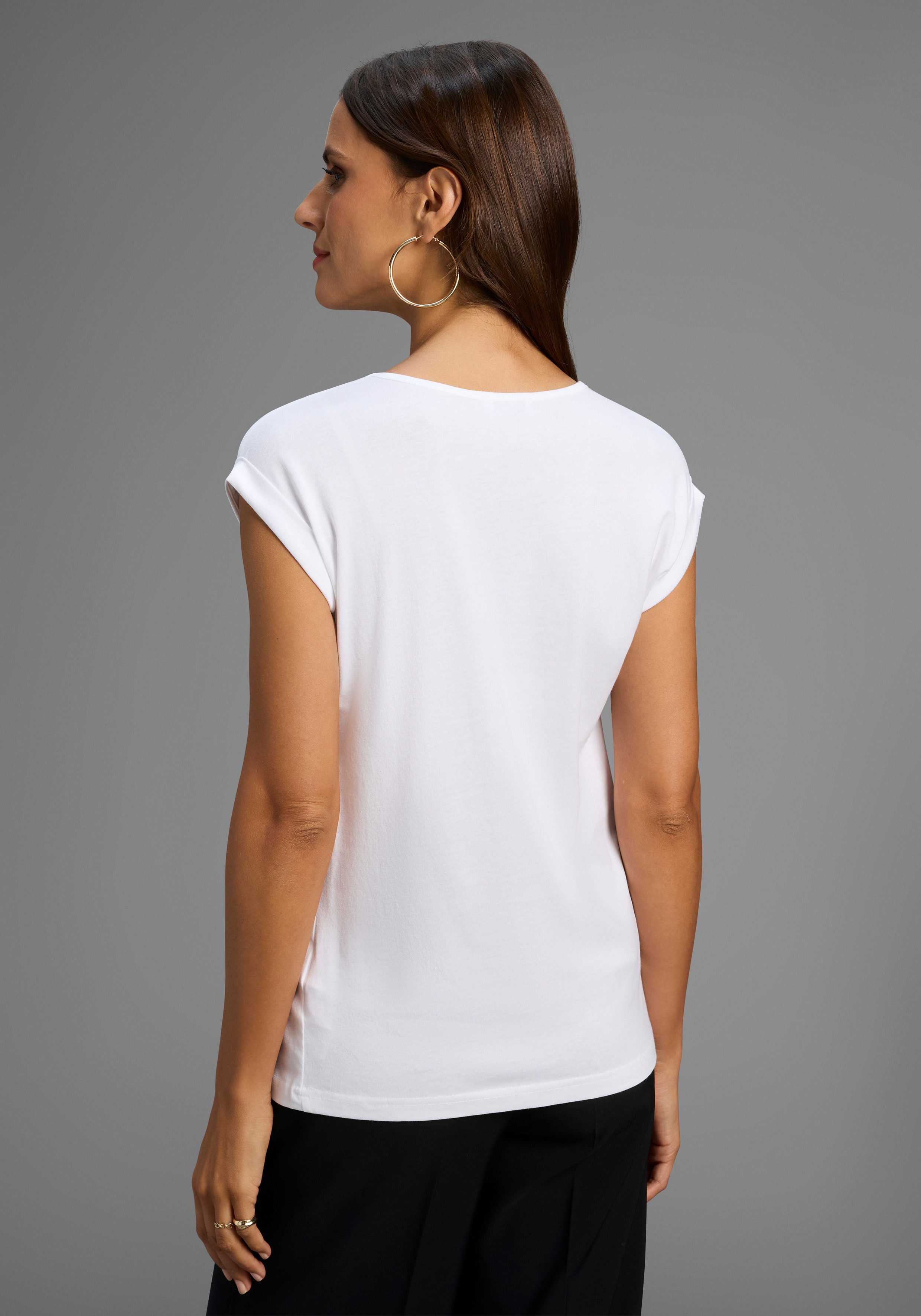 Flashlights T-shirt Korte mouwen, figuurvolgend, effen, ronde hals, voor elke gelegenheid (2-delig, Set van 2)