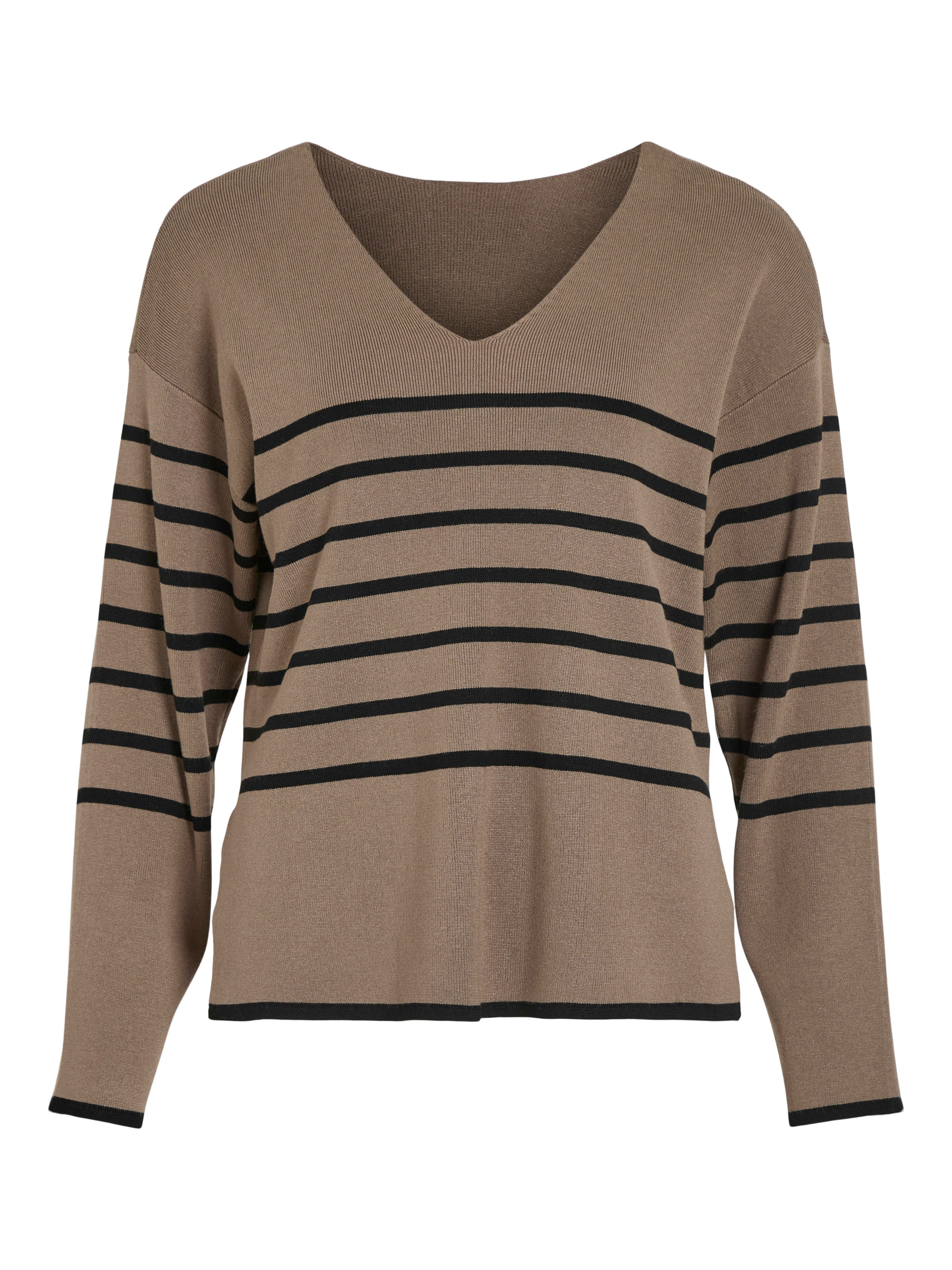 Vila Trui met V-hals VIOSTRIA V-NECK L/S REV TOP-NOOS