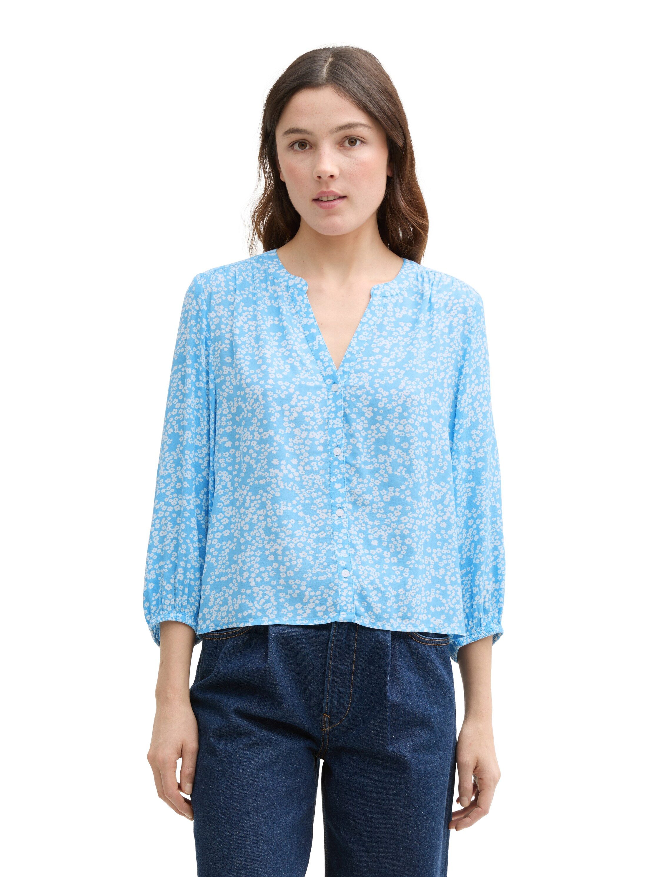 Tom Tailor Denim Klassieke blouse met print all-over dames blouses maat XL (42) blauw