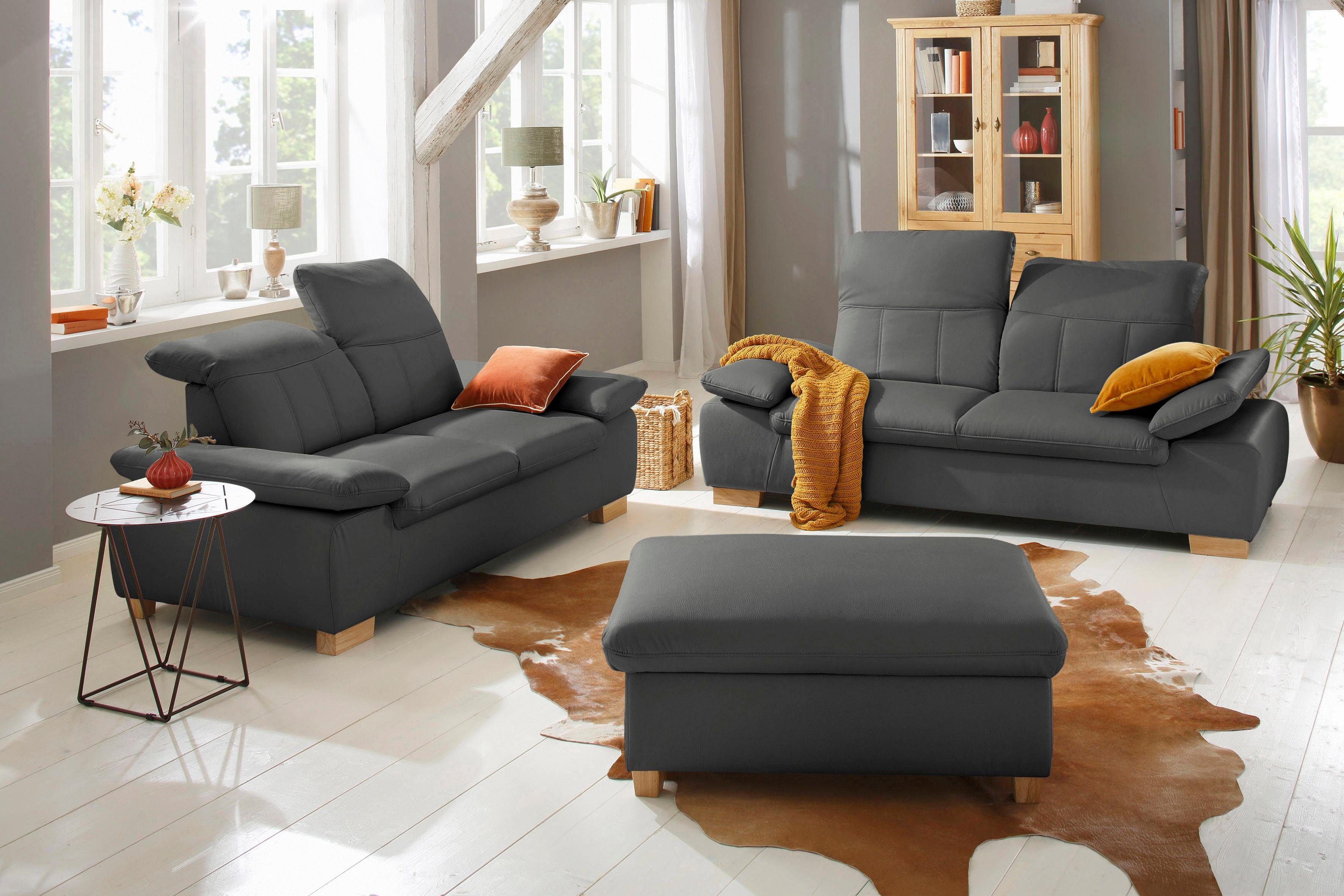 Home affaire 2,5-zitsbank Bergamo multifunctionele bank, elegant en comfortabel met verstelbare armleuning en rugleuning, binnenvering