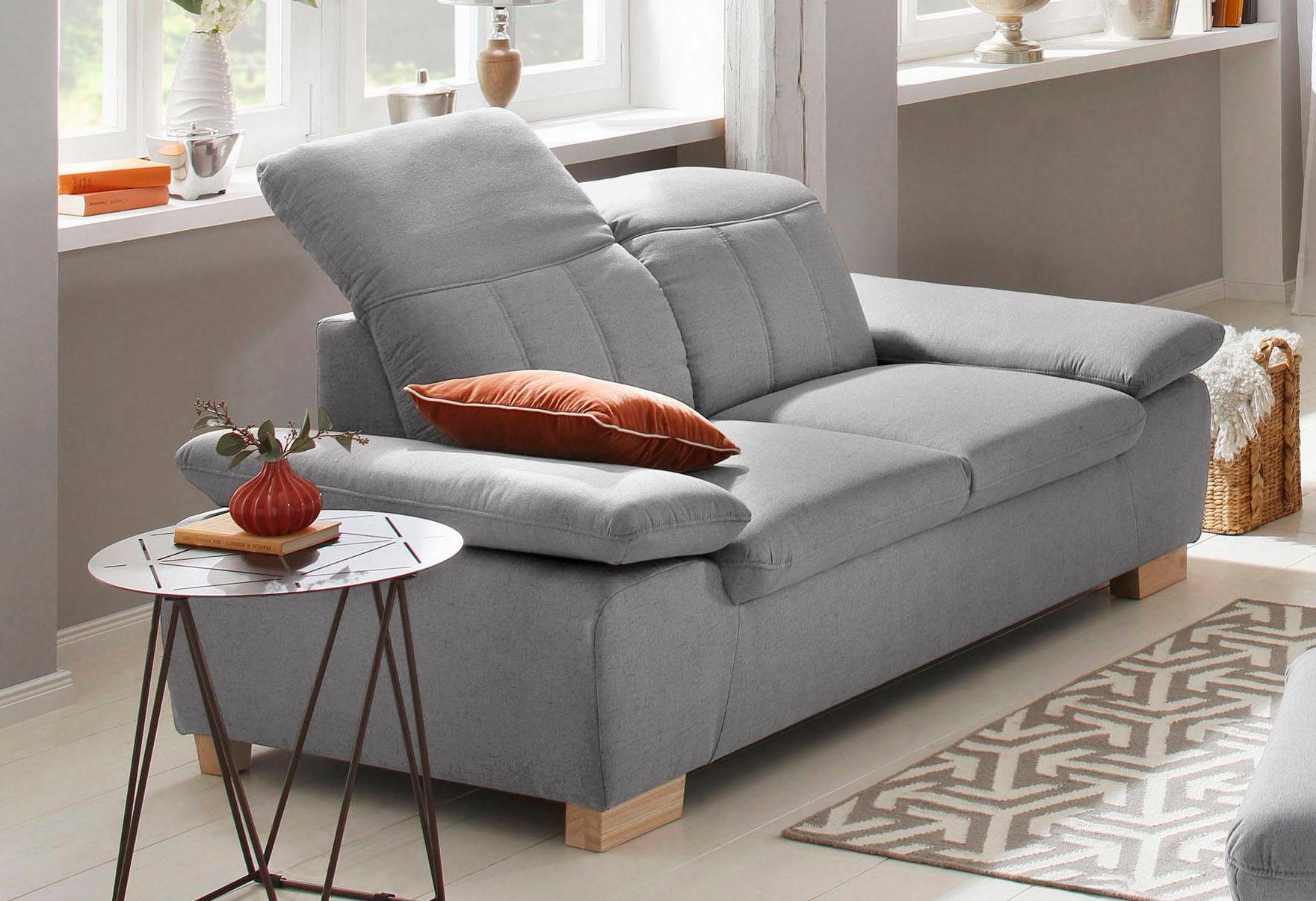 Home affaire 2-zitsbank Bergamo Multifunctionele Sofa, comfortabel en gemakkelijk grijs, 2-zitsbanken, 195 cm