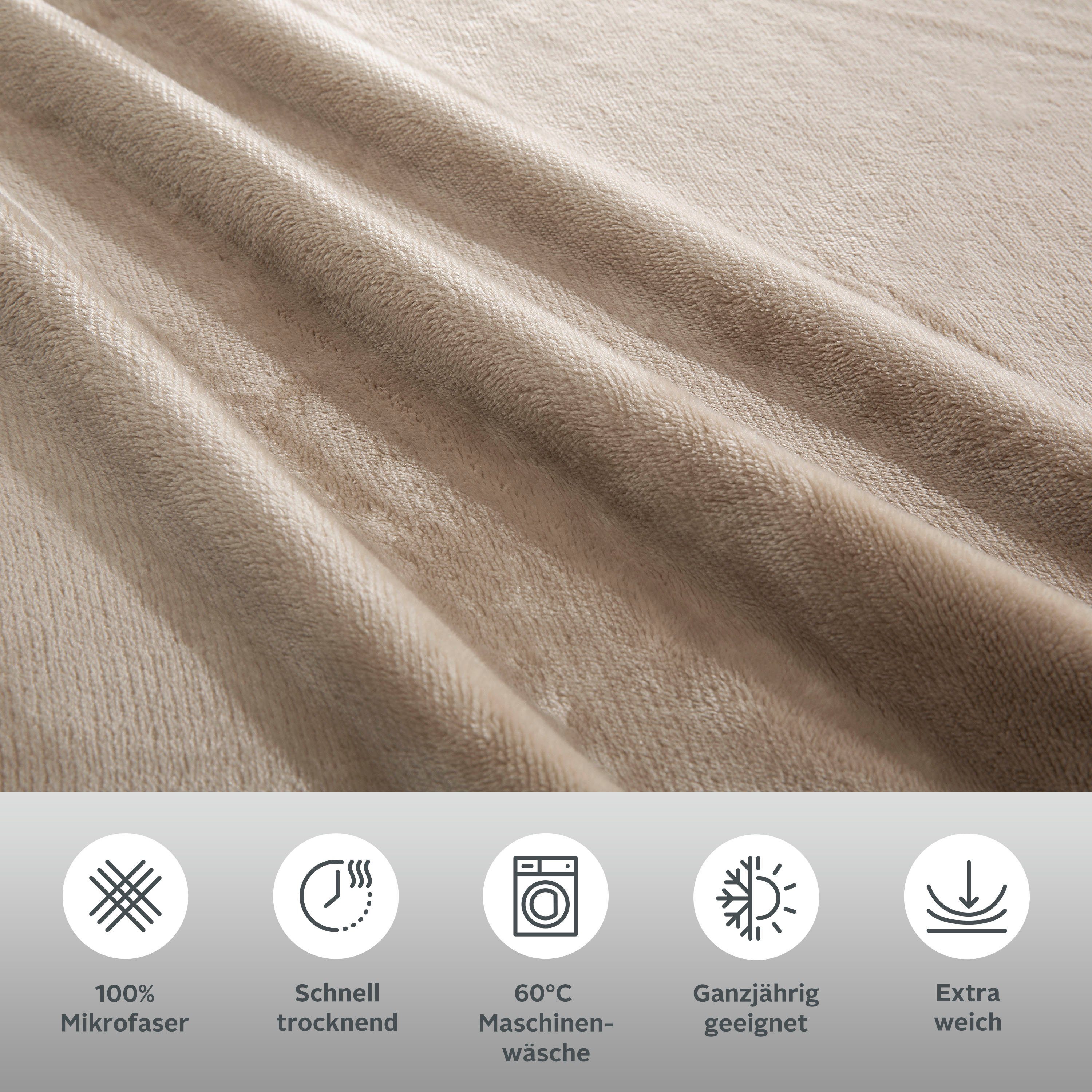 my home Overtrekset DESNER3 Beddengoed met rits, cashmere-touch, knuffelig & zacht