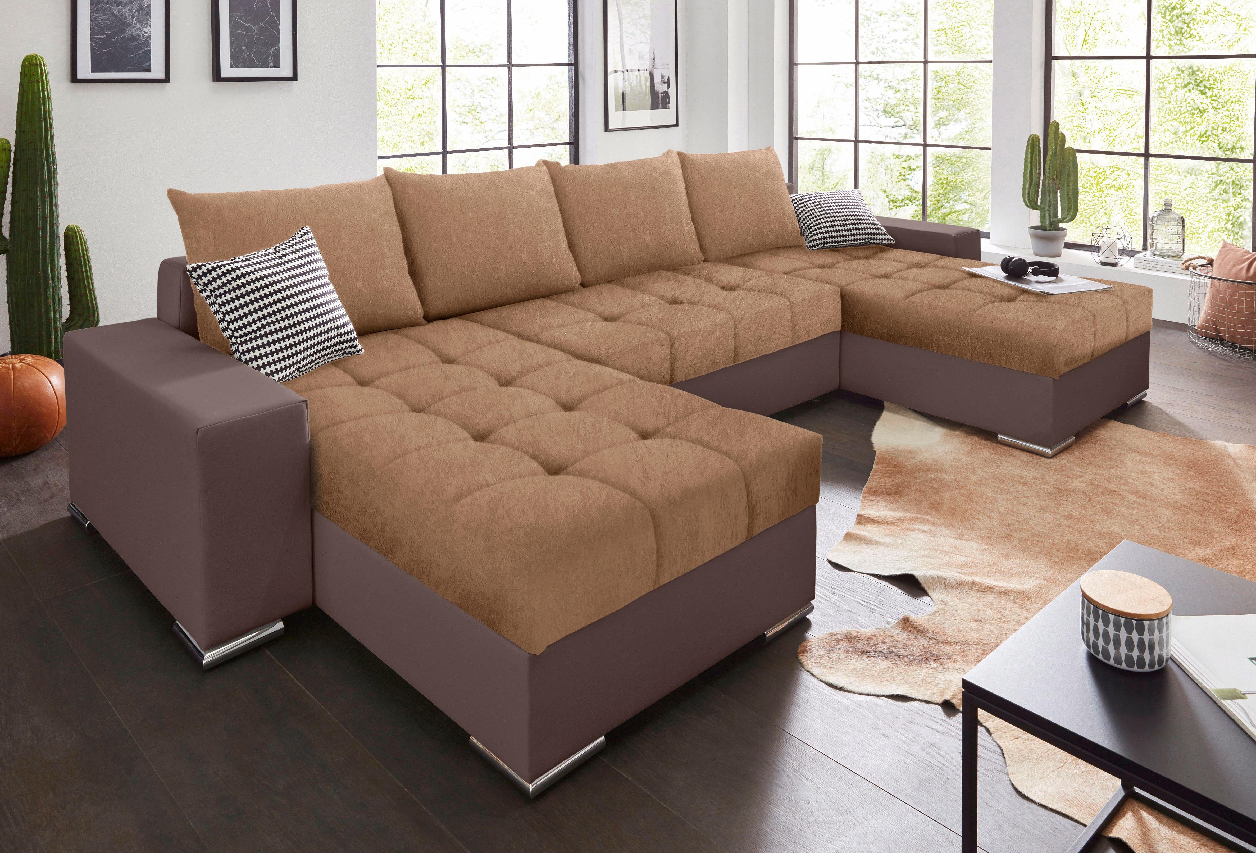 COLLECTION AB Zithoek XL-Josy U-vorm, breedte 313 cm, kunstleer-mix, microvezel