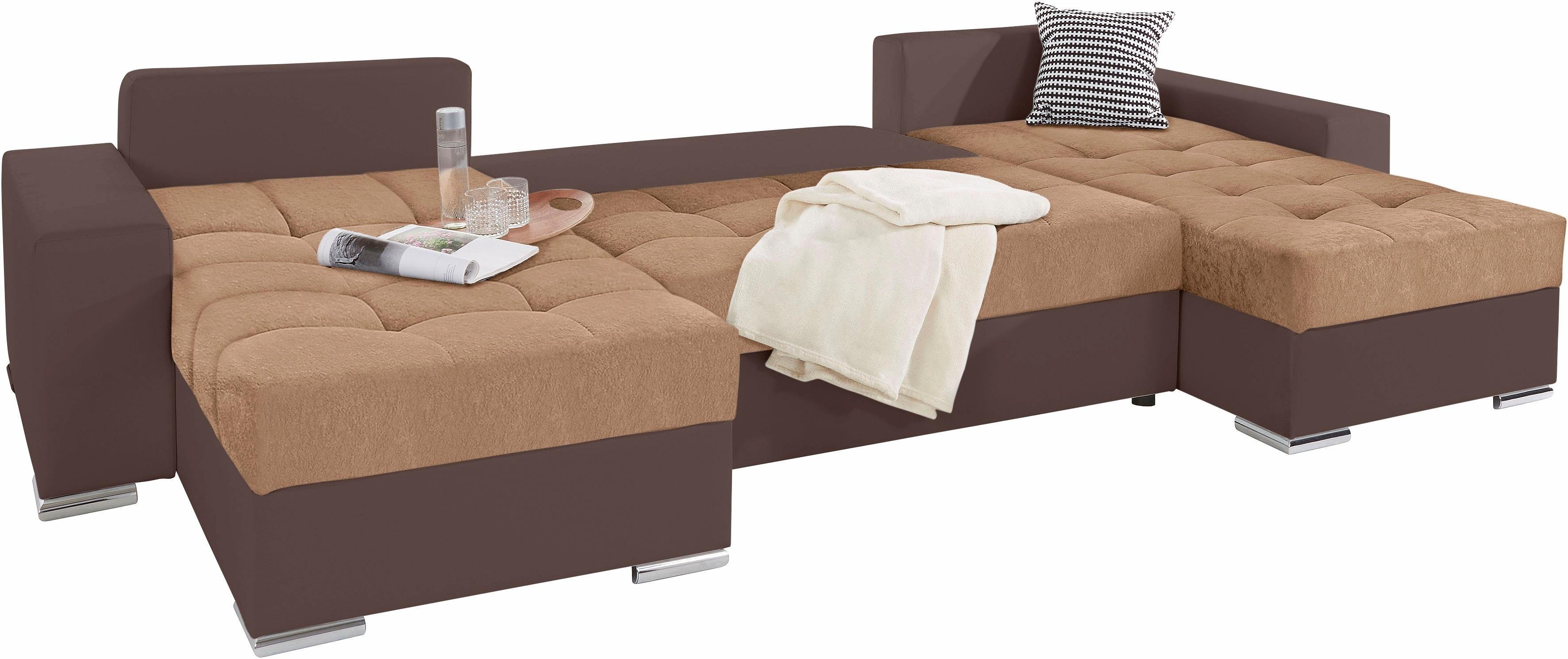 COLLECTION AB Zithoek XL-Josy U-vorm, breedte 313 cm, kunstleer-mix, microvezel
