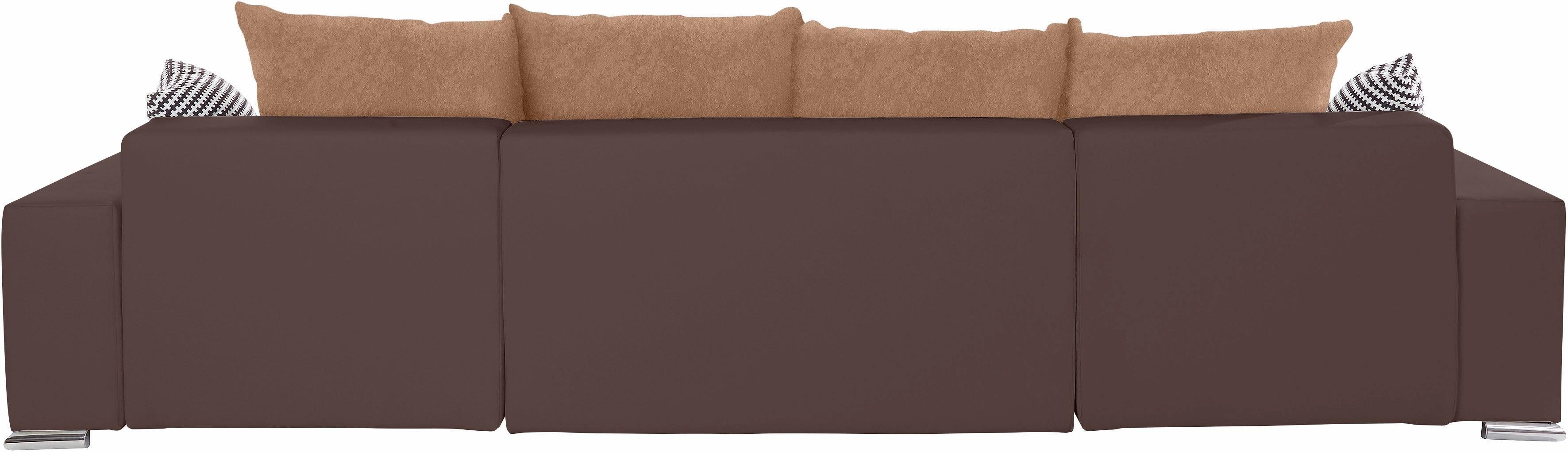 COLLECTION AB Zithoek XL-Josy U-vorm, breedte 313 cm, kunstleer-mix, microvezel