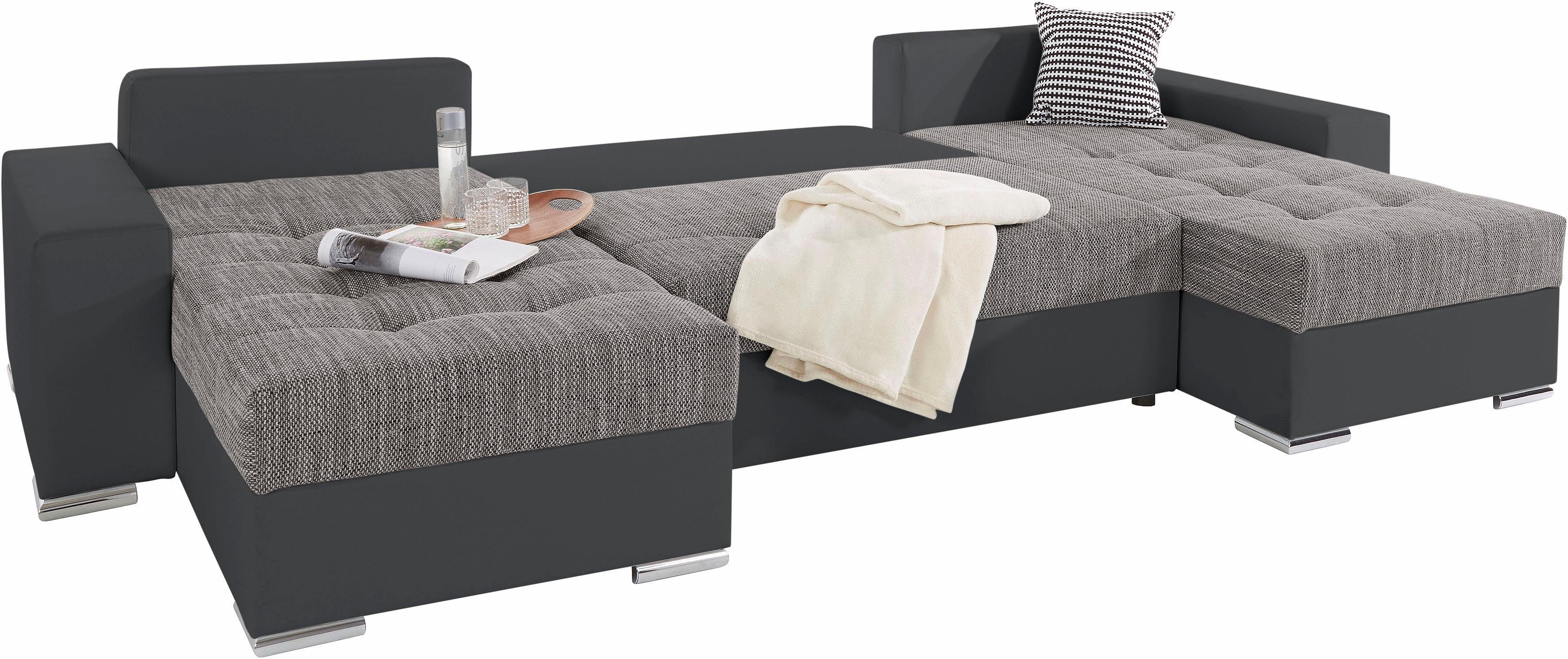 COLLECTION AB Zithoek XL-Josy U-vorm, breedte 313 cm, kunstleer-mix, microvezel