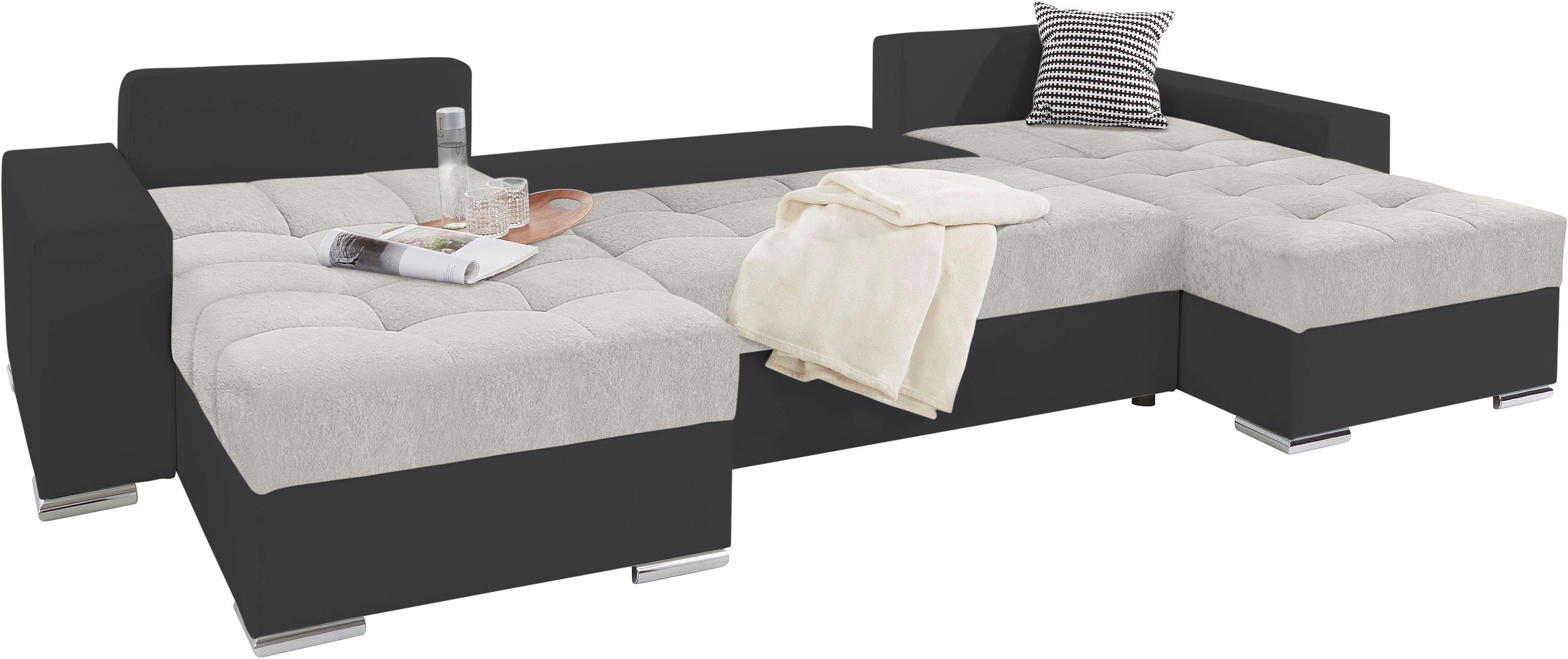 COLLECTION AB Zithoek XL-Josy U-vorm, breedte 313 cm, kunstleer-mix, microvezel