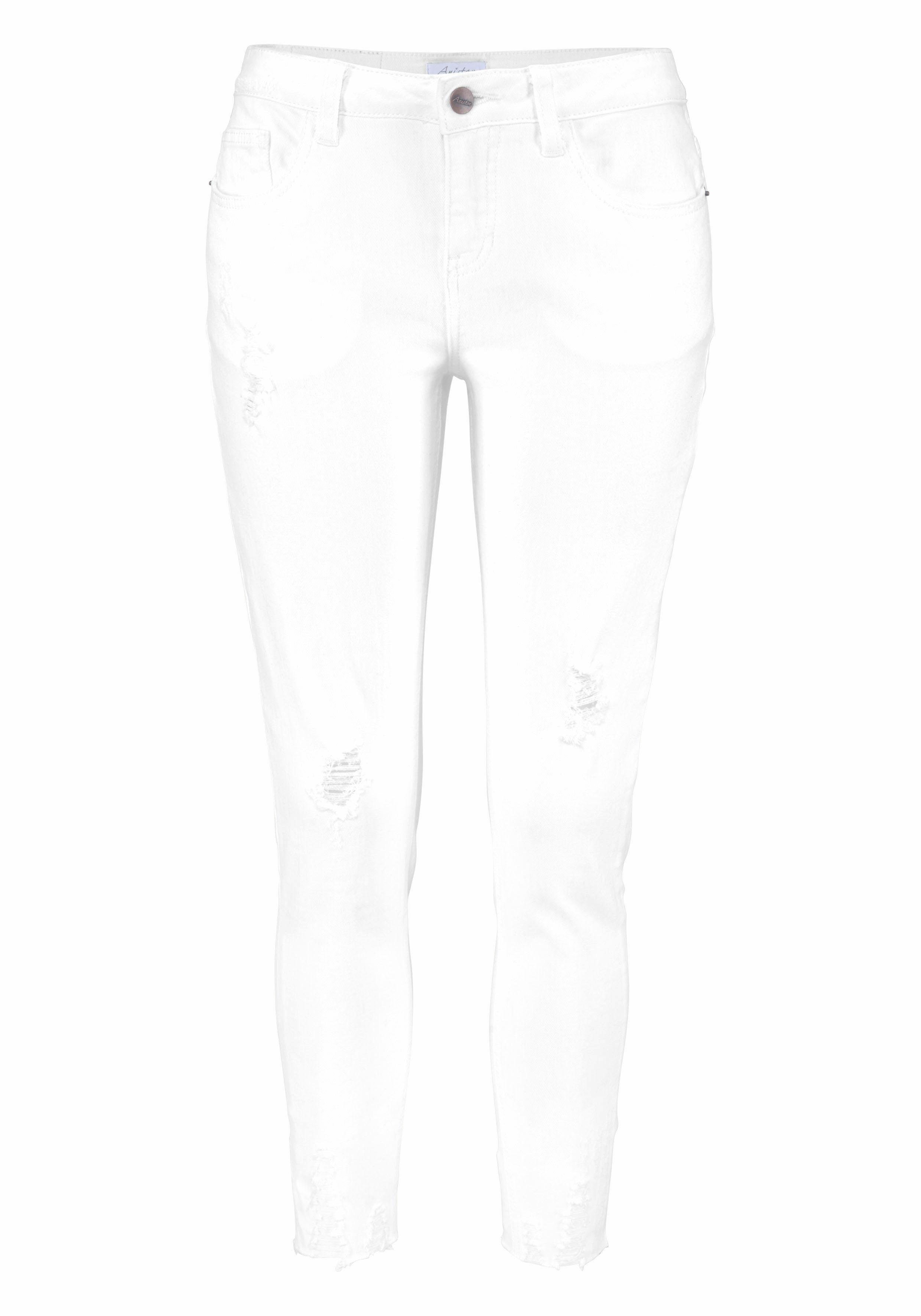 Aniston CASUAL Skinny fit jeans met vernietigde werking