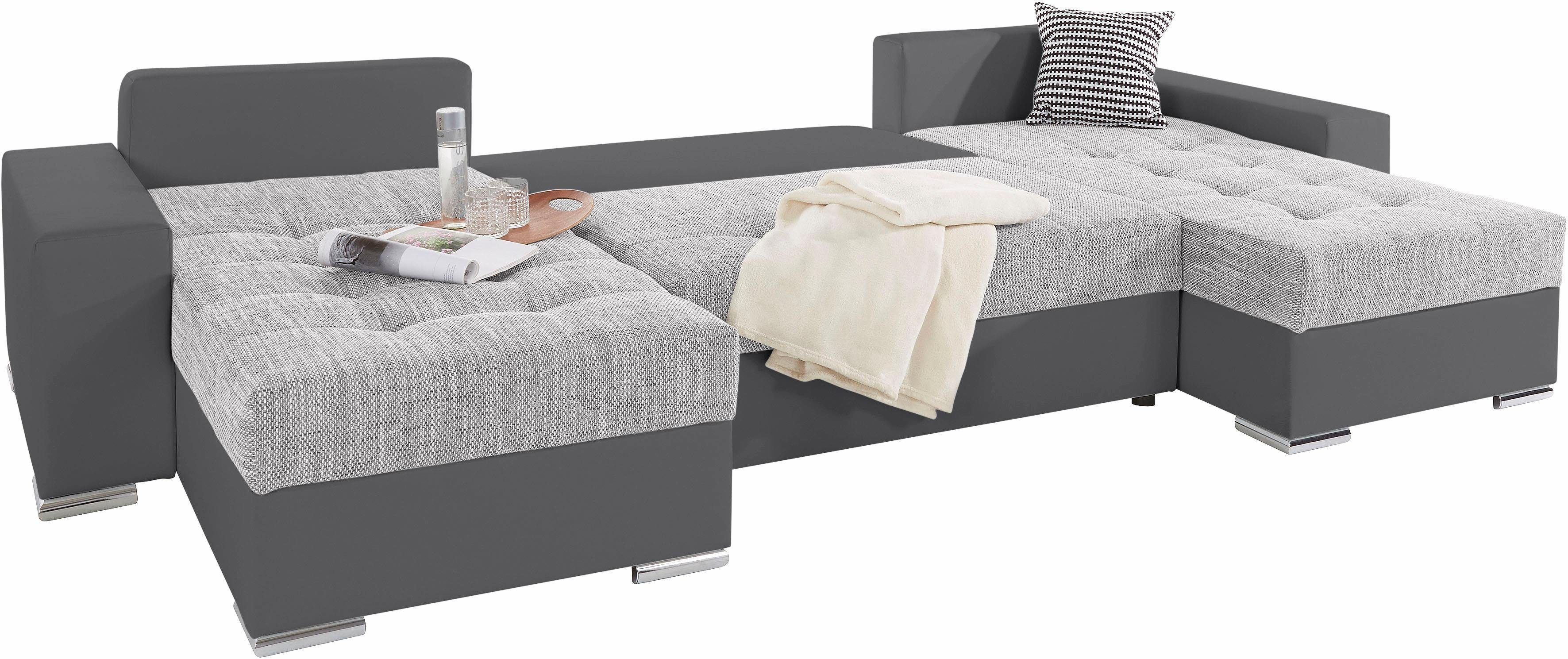 COLLECTION AB Zithoek XL-Josy U-vorm, breedte 313 cm, kunstleer-mix, microvezel