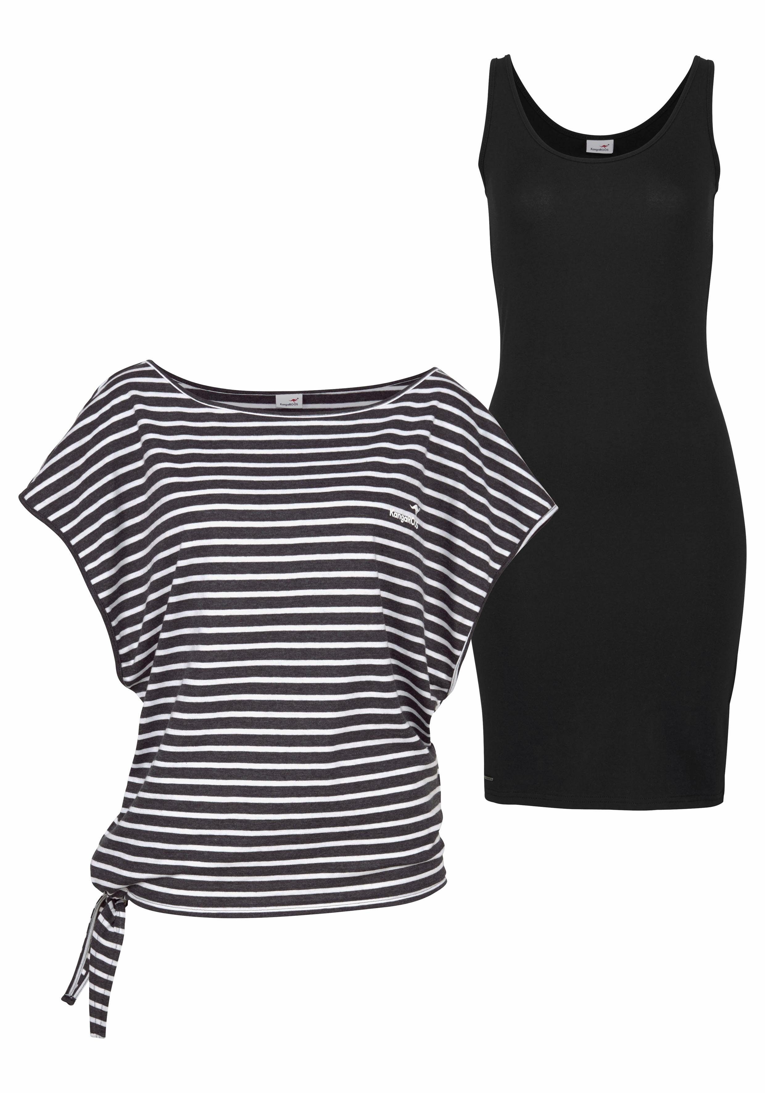 KangaROOS Jerseyjurk Mini-lengte, figuurvolgend, van stretch-materiaal (set, 2-delig, Met T-shirt)