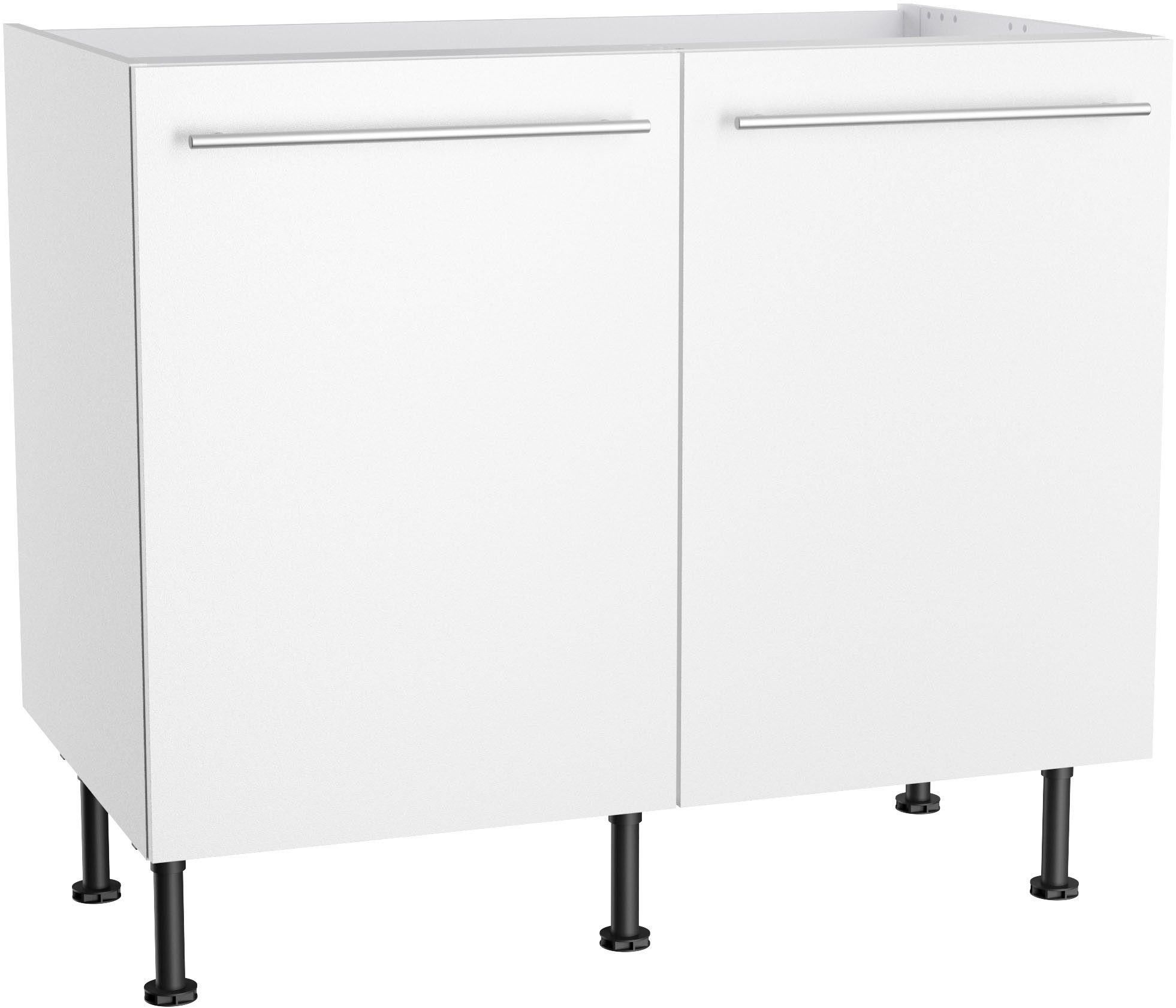 OPTIFIT Gootsteenkast Bern2 Breedte 100 cm, 2 deuren gootsteenkasten wit