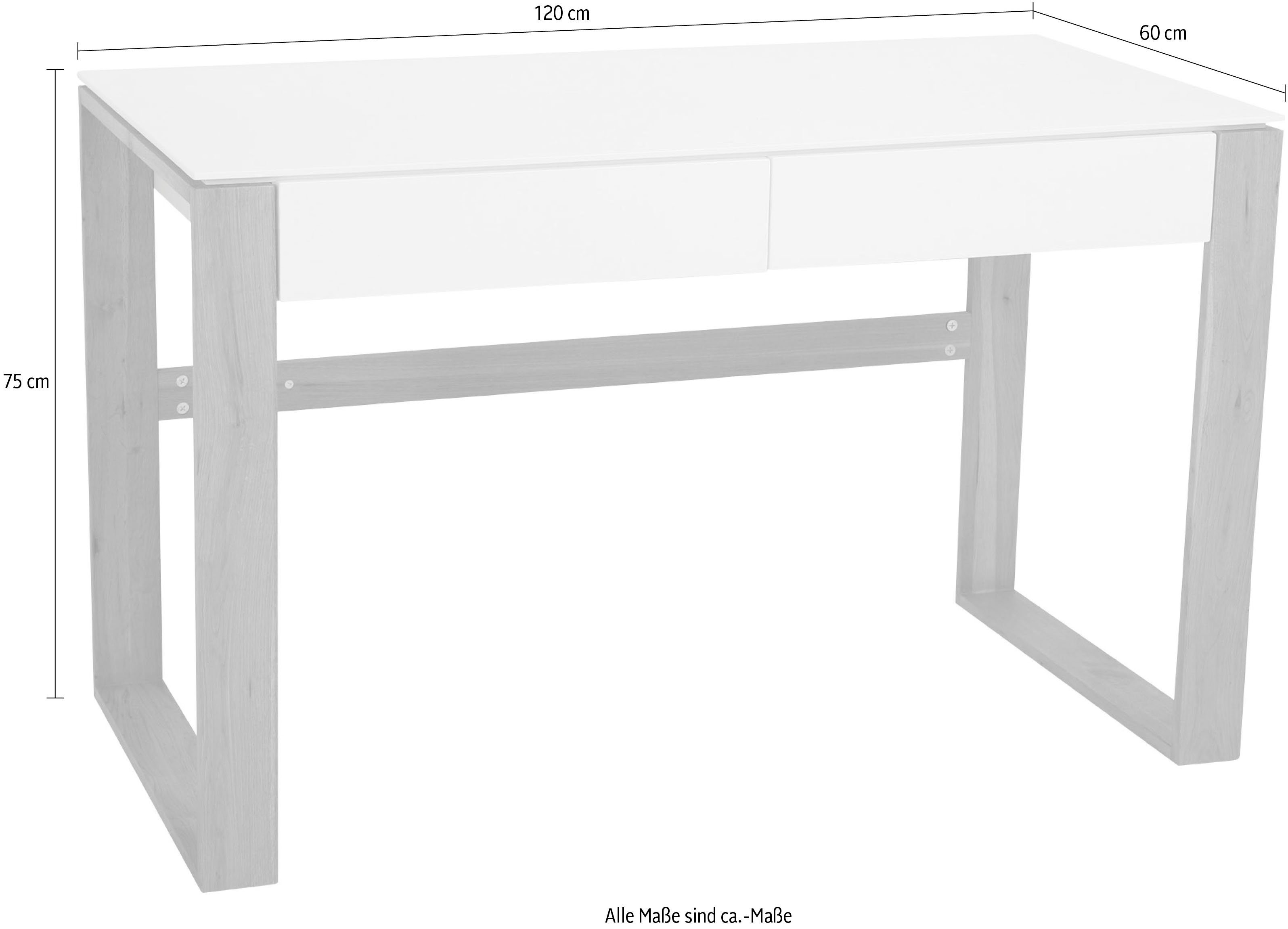andas Bureau HERDIS met 2 laden zonder greep