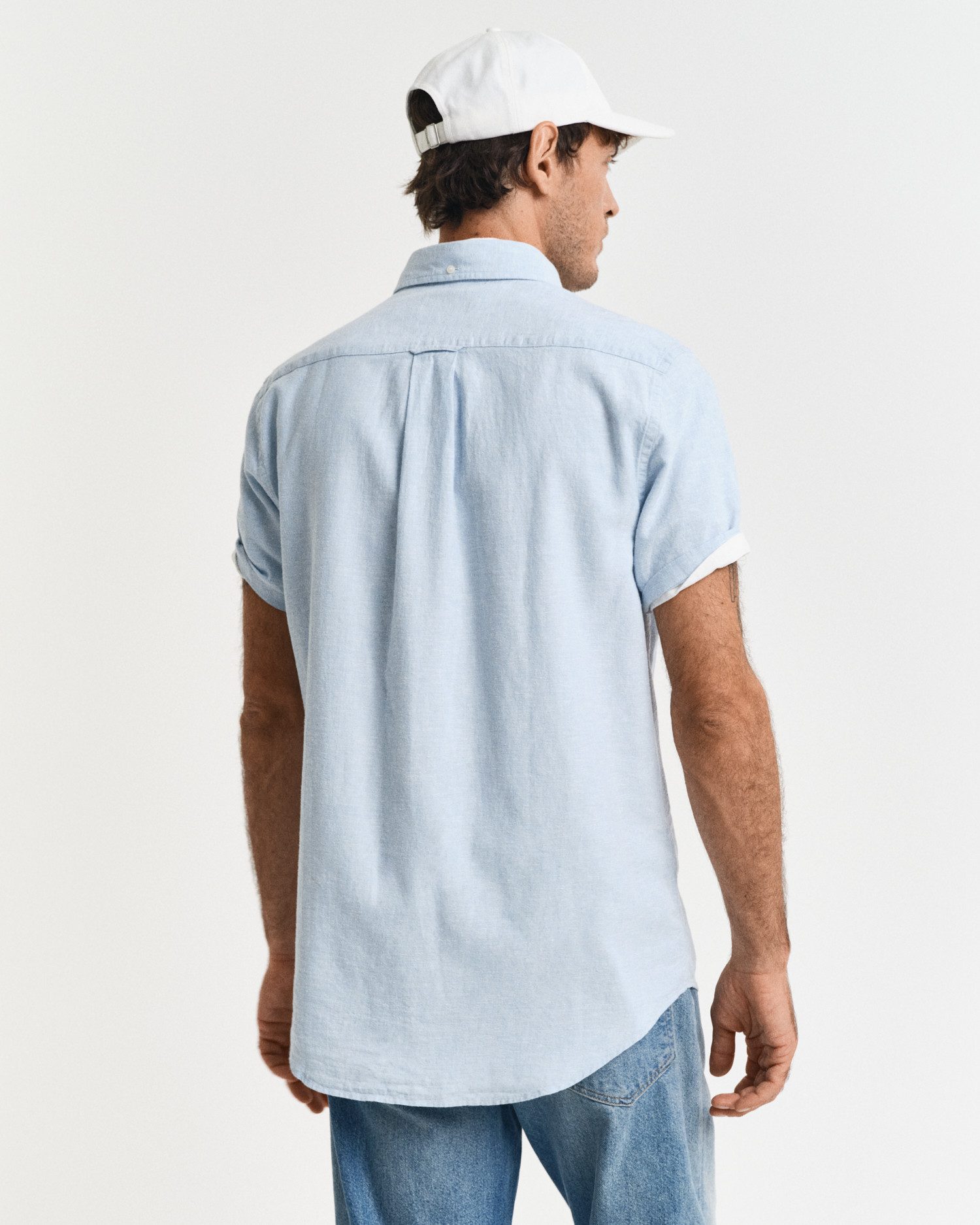 Gant Overhemd met lange mouwen REG COTTON LINEN SHIRT