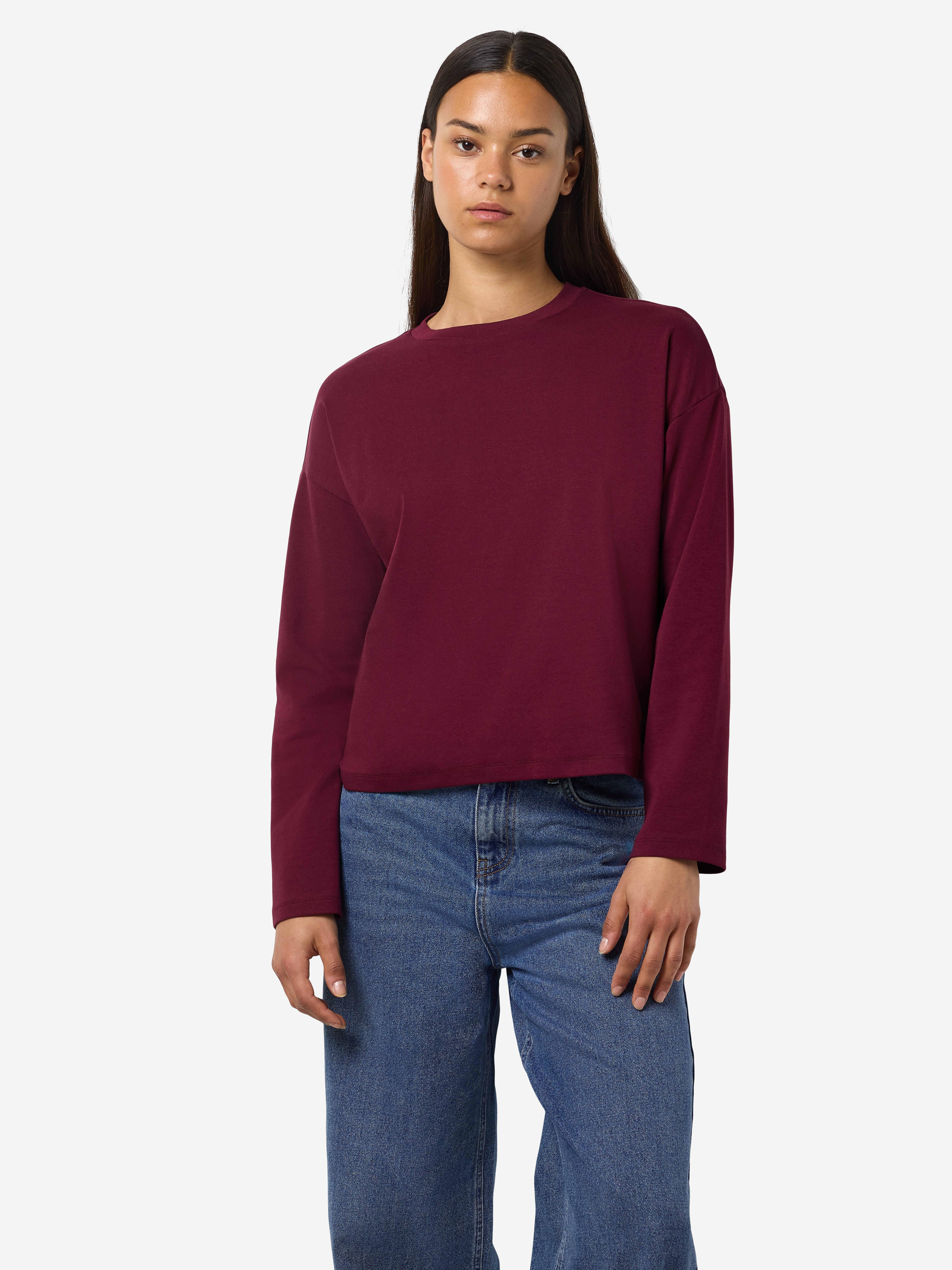 Noisy may Shirt met lange mouwen NMMOCCA L/S REGULAR FIT TOP JRS FWD NOOS
