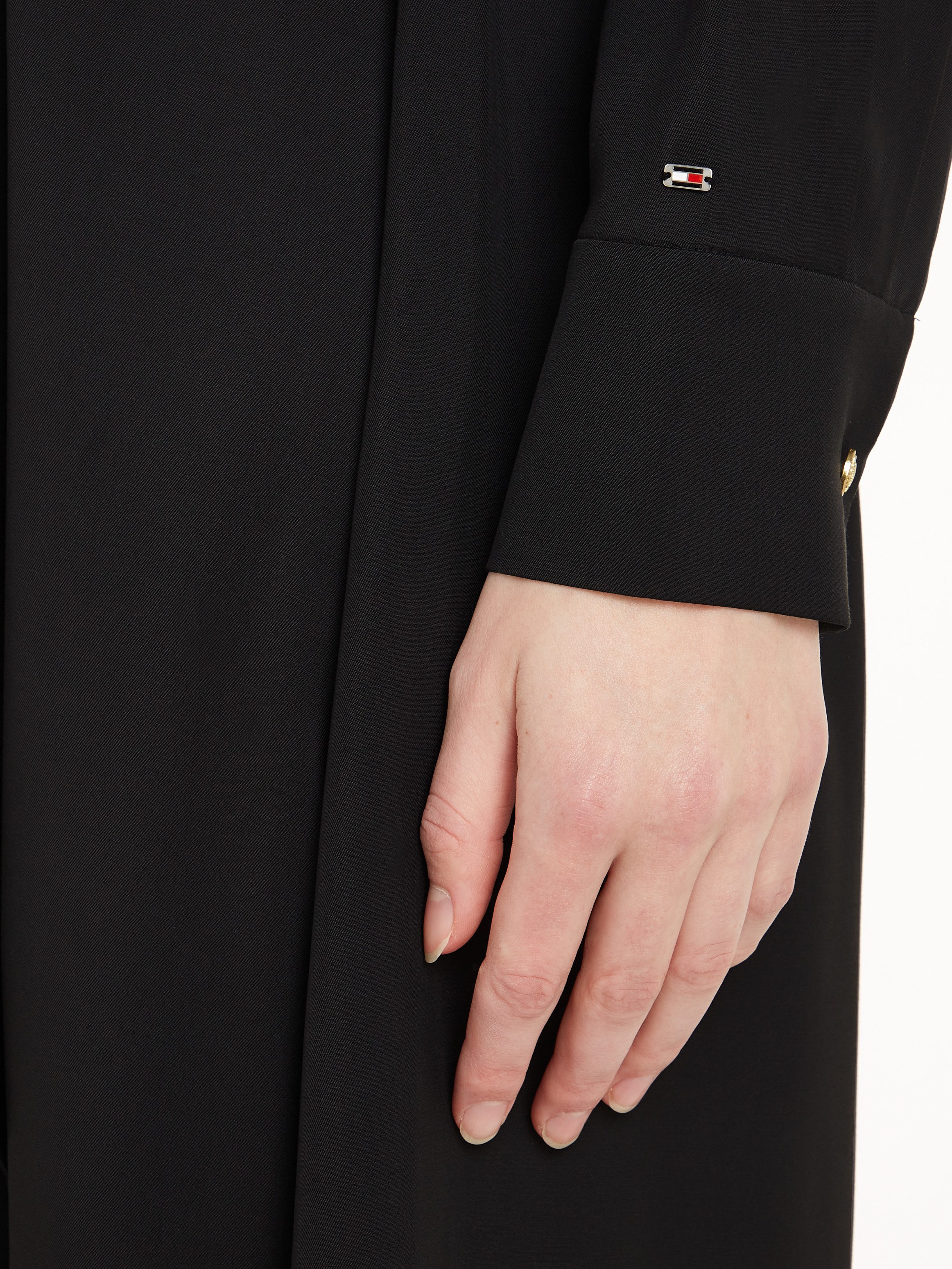 Tommy Hilfiger Jurk met overhemdkraag FLUID VISCOSE SHIRT DRESS vloeiende viscose kwaliteit