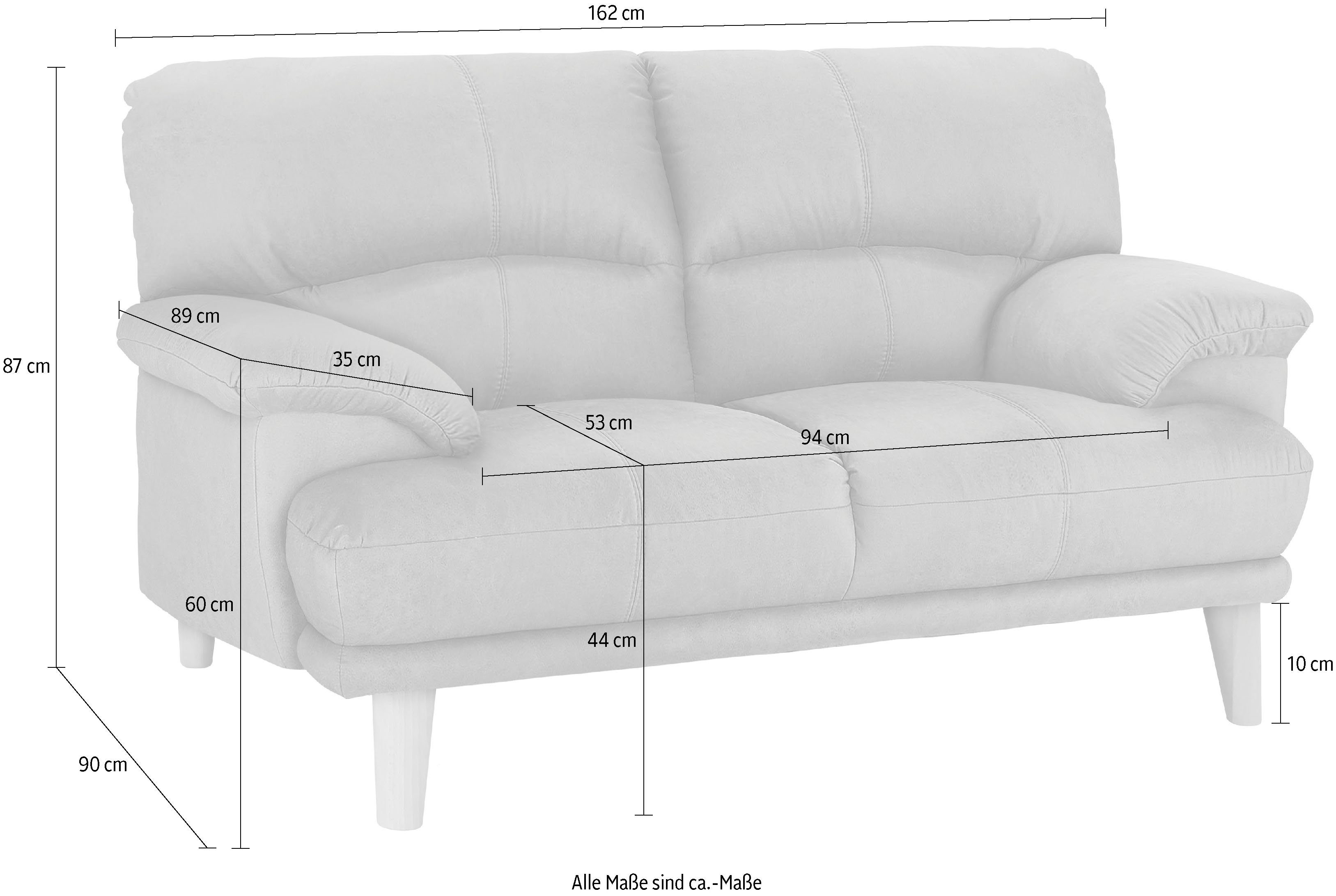 TRENDMANUFAKTUR 2-zitsbank Cecilia, Italiaans design, geweldige details hoog zitcomfort en extra comfortabele armleuningen