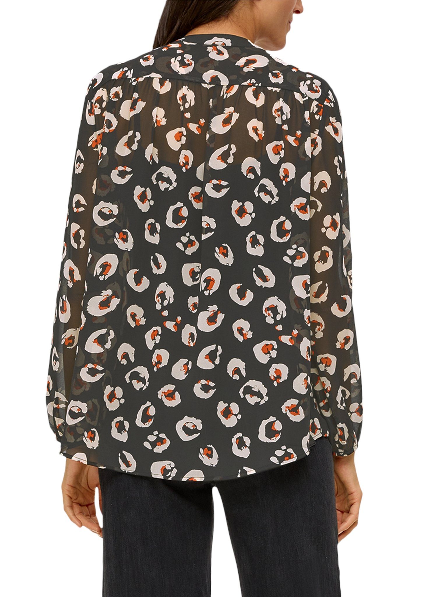 s.Oliver Gedessineerde blouse met opvallend printpatroon