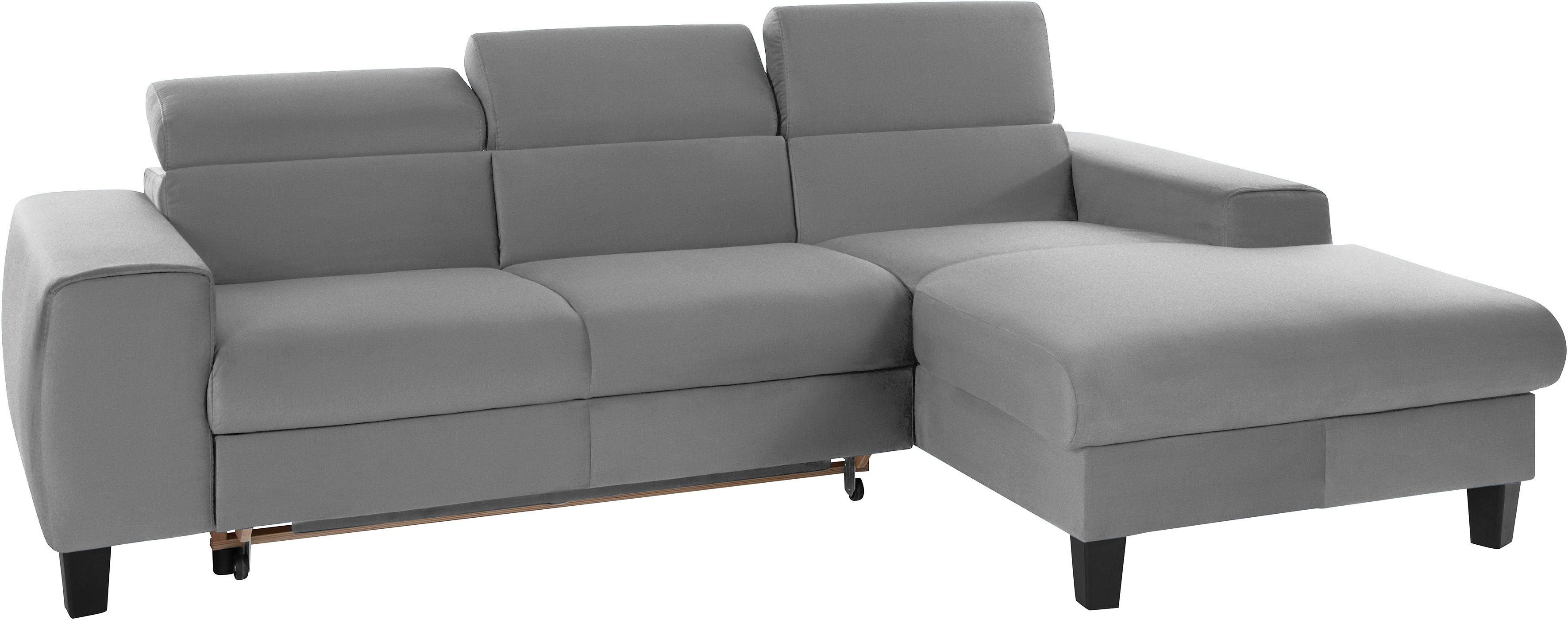 COTTA Hoekbank Morven L-vorm met hoofdeindeverstelling keuze met bedfunctie, bedlade & draadloze oplader