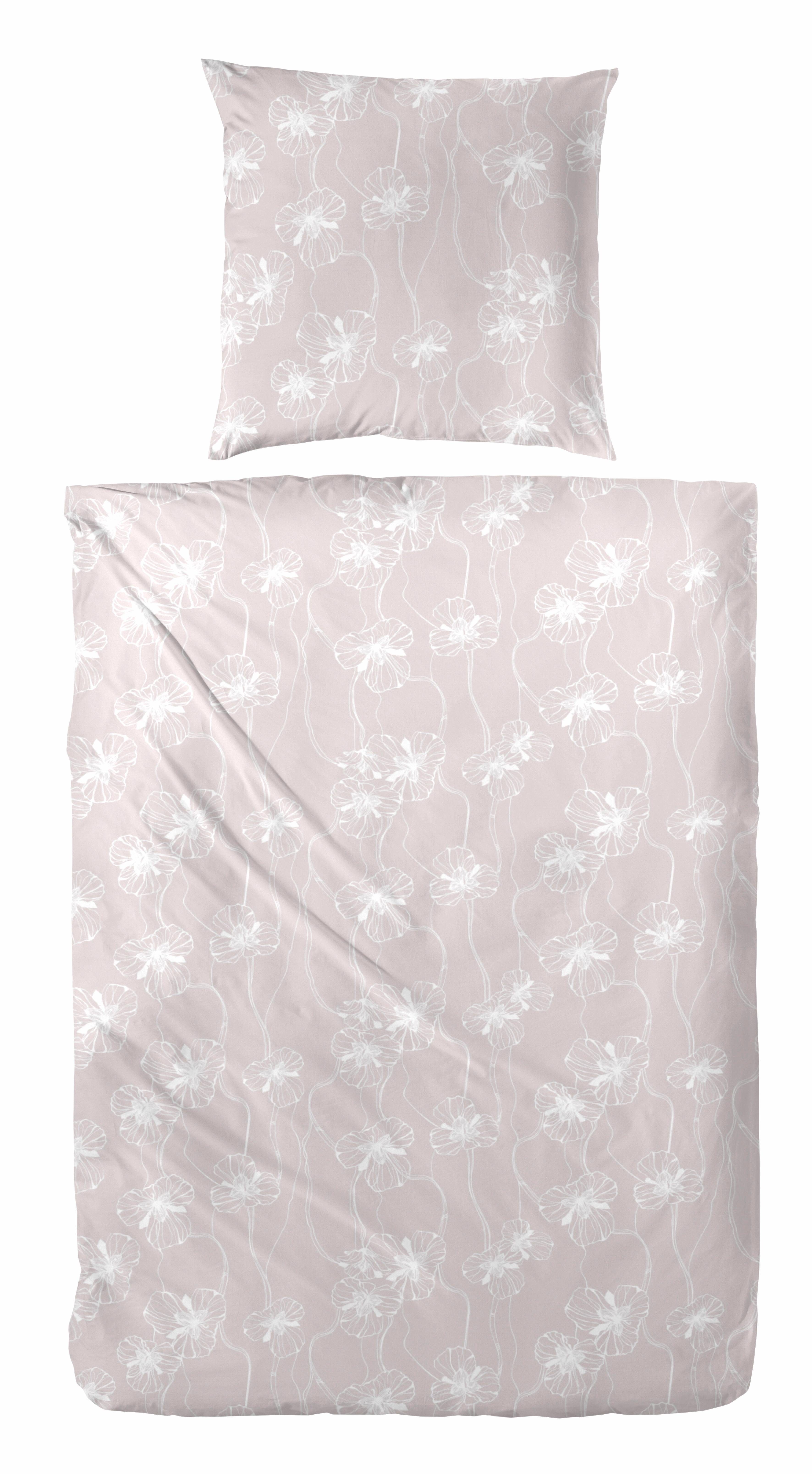 Primera Overtrekset Magna in bloemdessin (2-delig) dekbedovertrekken maat 1x 155x220 cm bruin